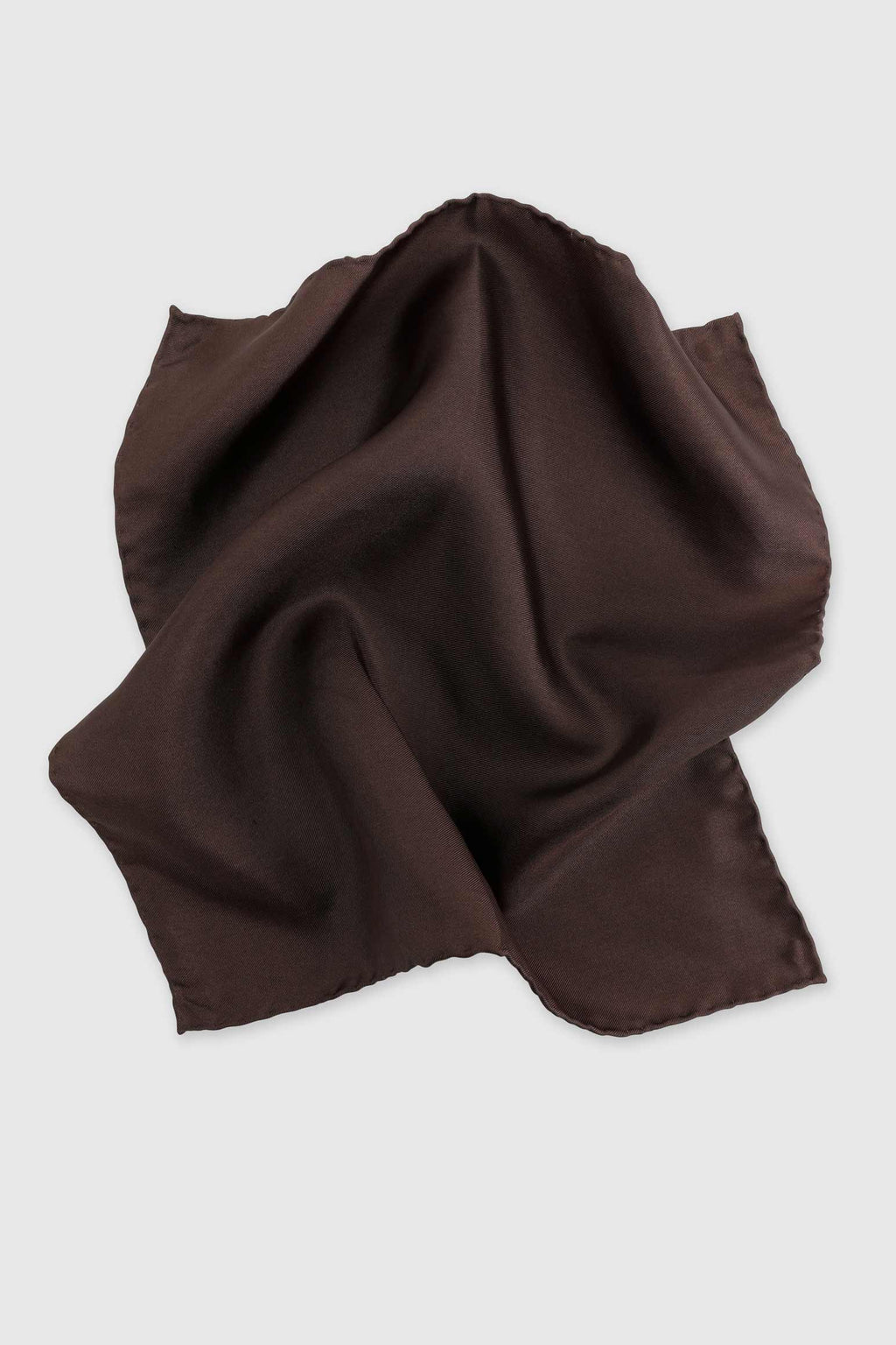 Brown 100% Silk Handmade Pocket Square — detail 1