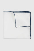 Navy Logo 100% Silk Handmade Pocket Square