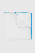 Blue Logo 100% Silk Handmade Pocket Square