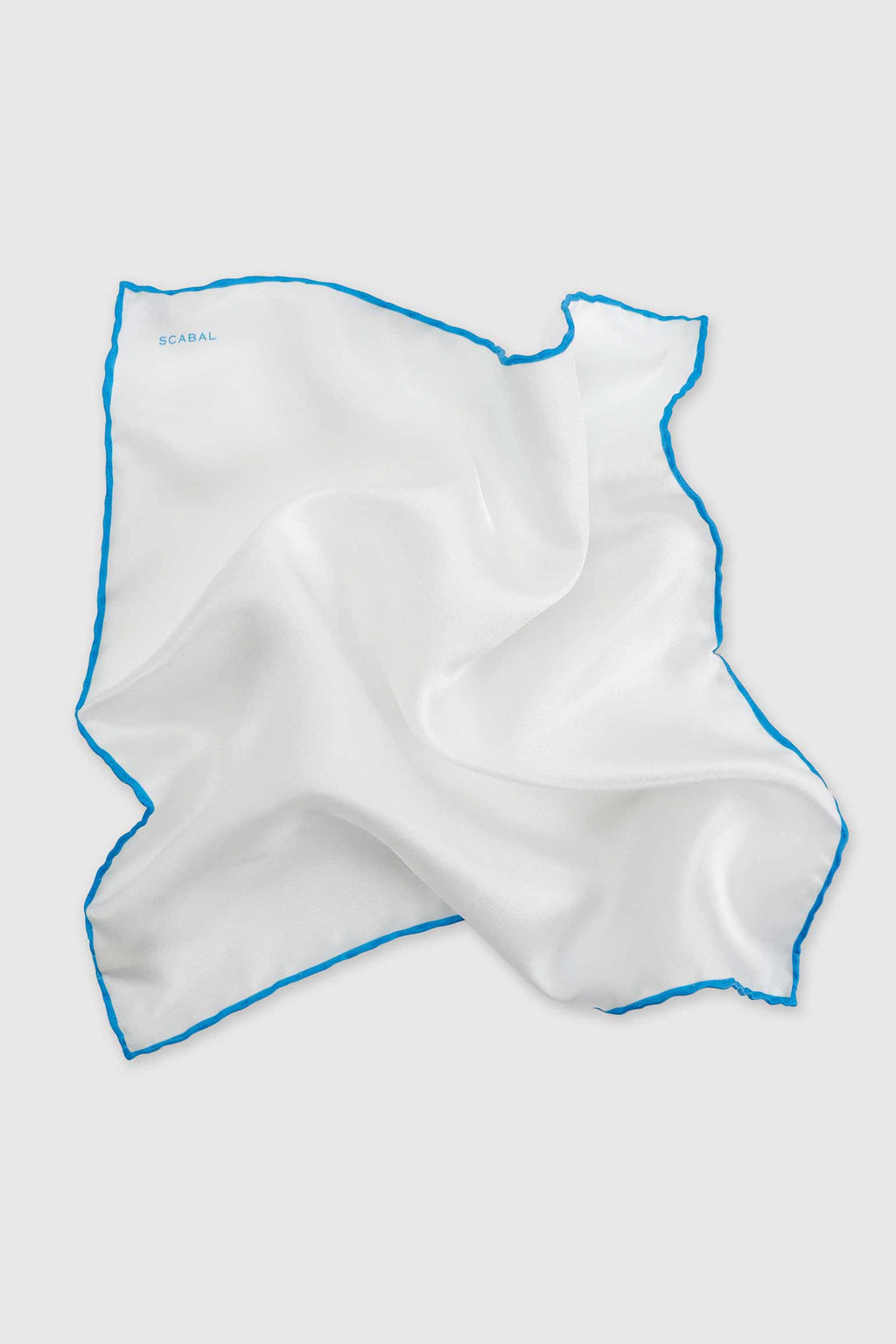 Blue Logo 100% Silk Handmade Pocket Square — detail 1