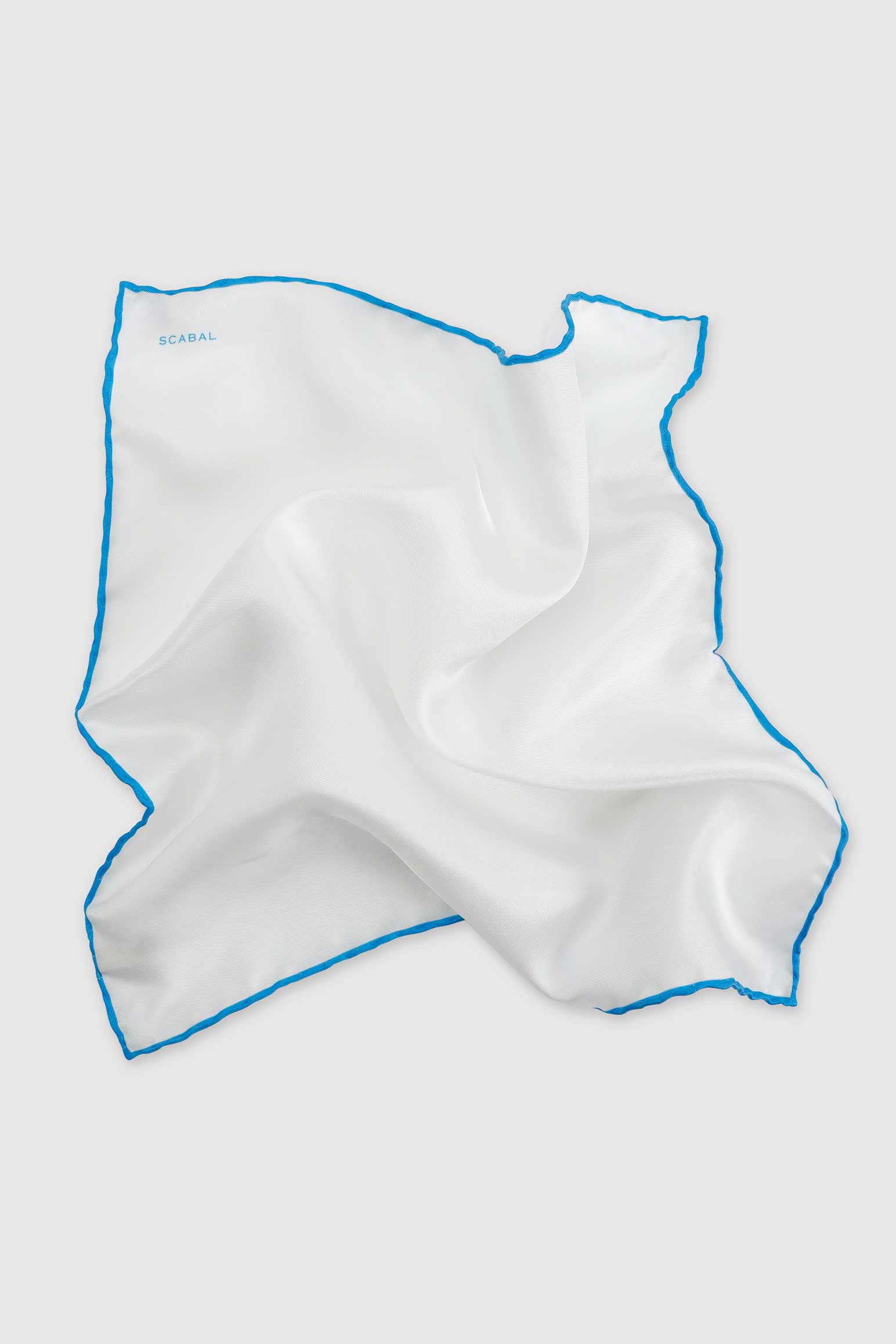 Blue Logo 100% Silk Handmade Pocket Square — detail 1