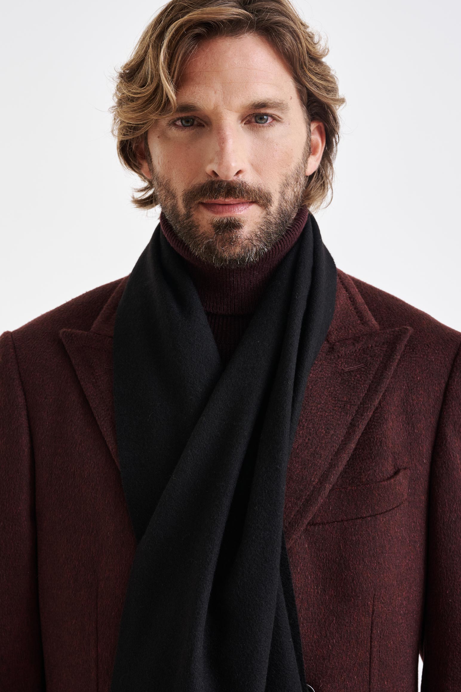 Black 100% Pure Cashmere Scarf — detail 1