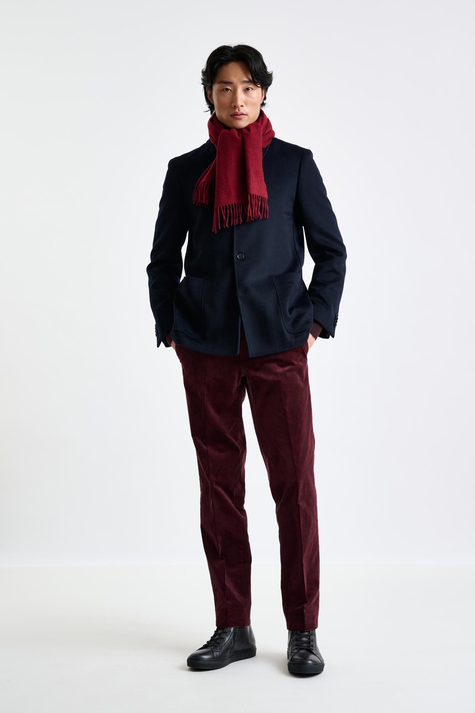 Red 100% Pure Cashmere Scarf — detail 2
