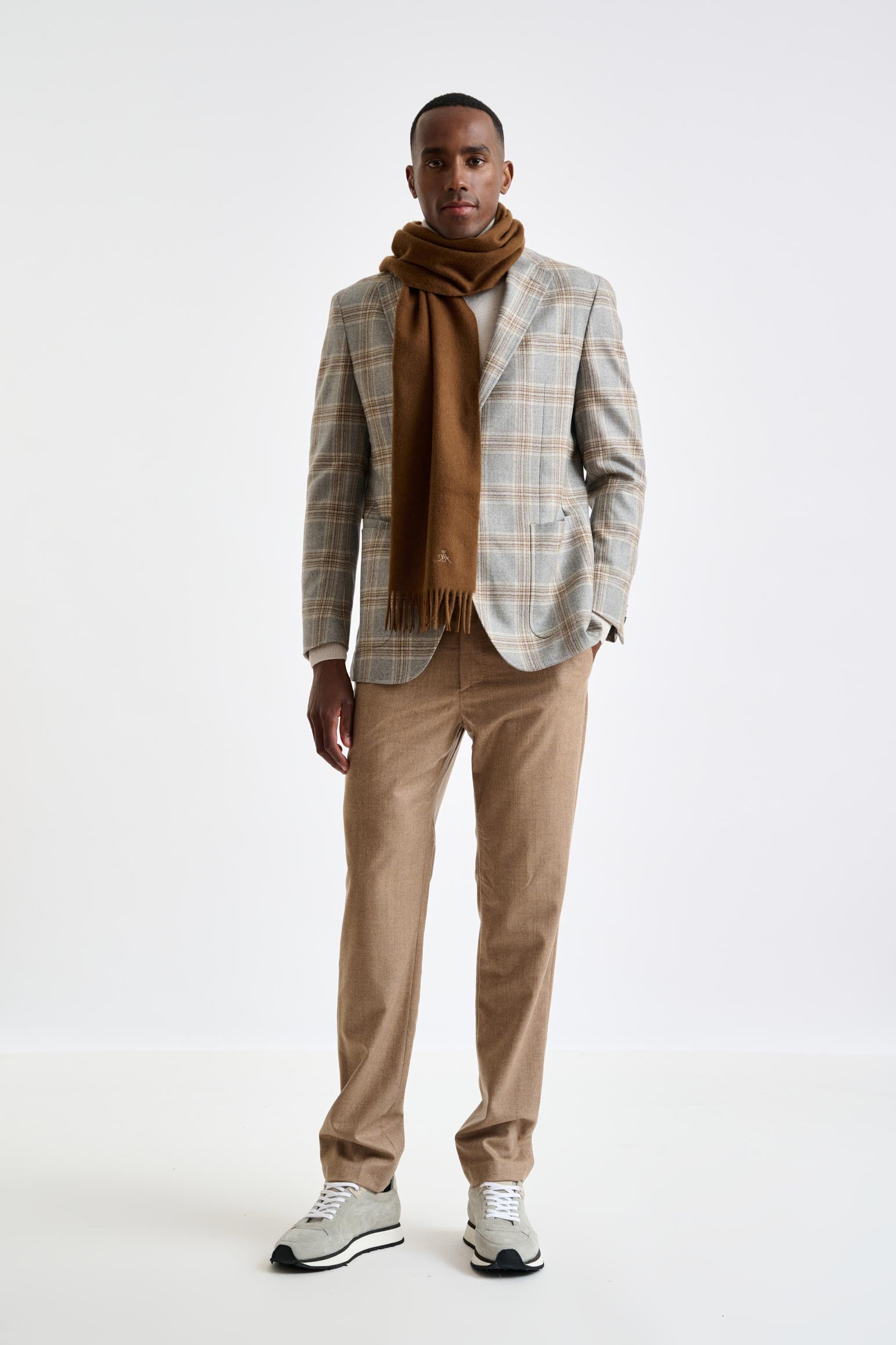 Toffee Brown 100% Pure Cashmere Scarf — detail 3