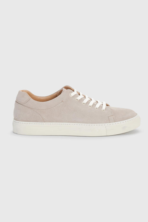 Almond Suede Calfskin Trainer