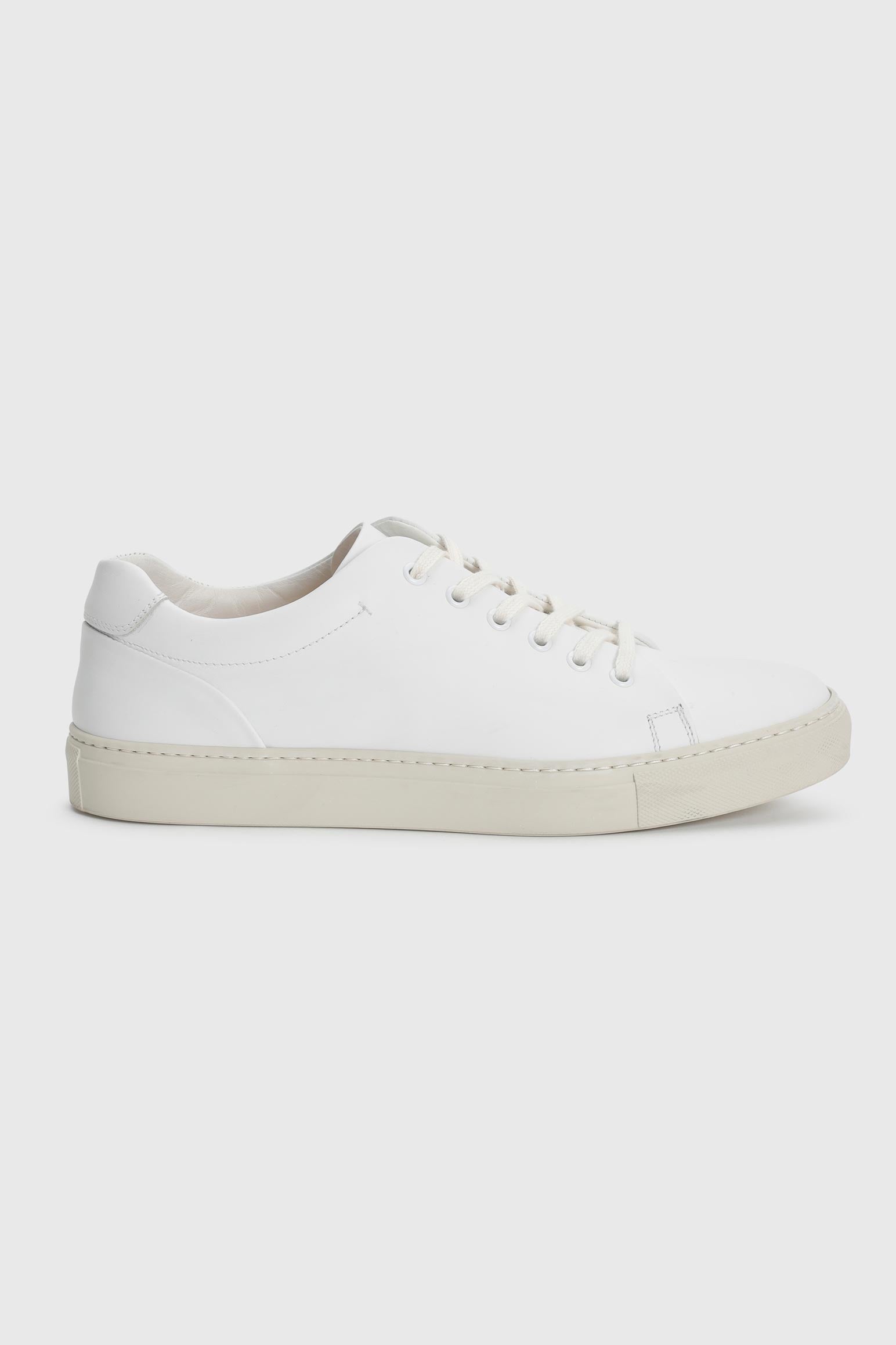 White Suede Calfskin Trainer