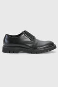 Black Glazed Calfskin Derby R Shoes