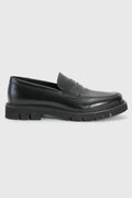 Black Glazed Calfskin Penny Loafer