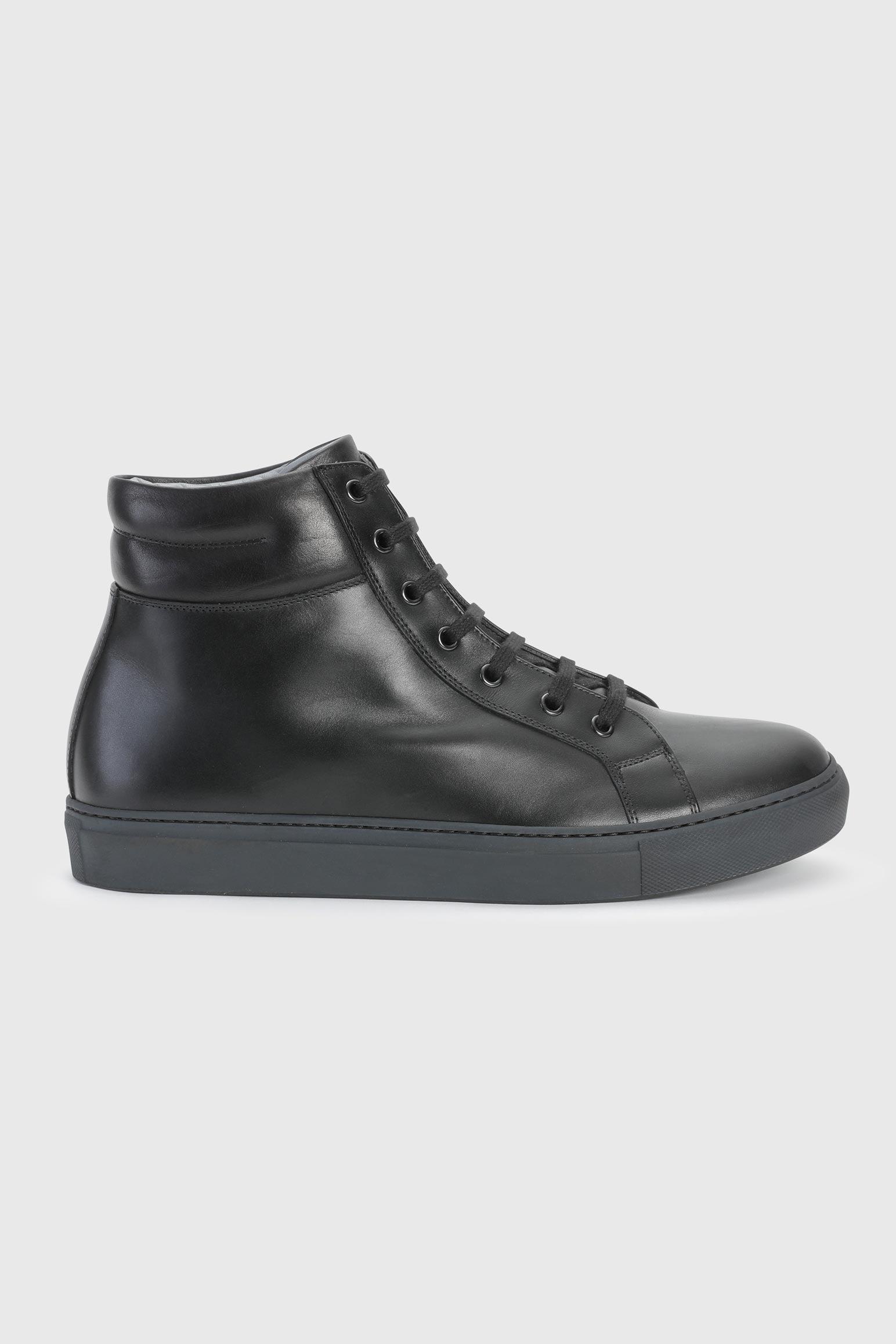 Black Calfskin High Trainer