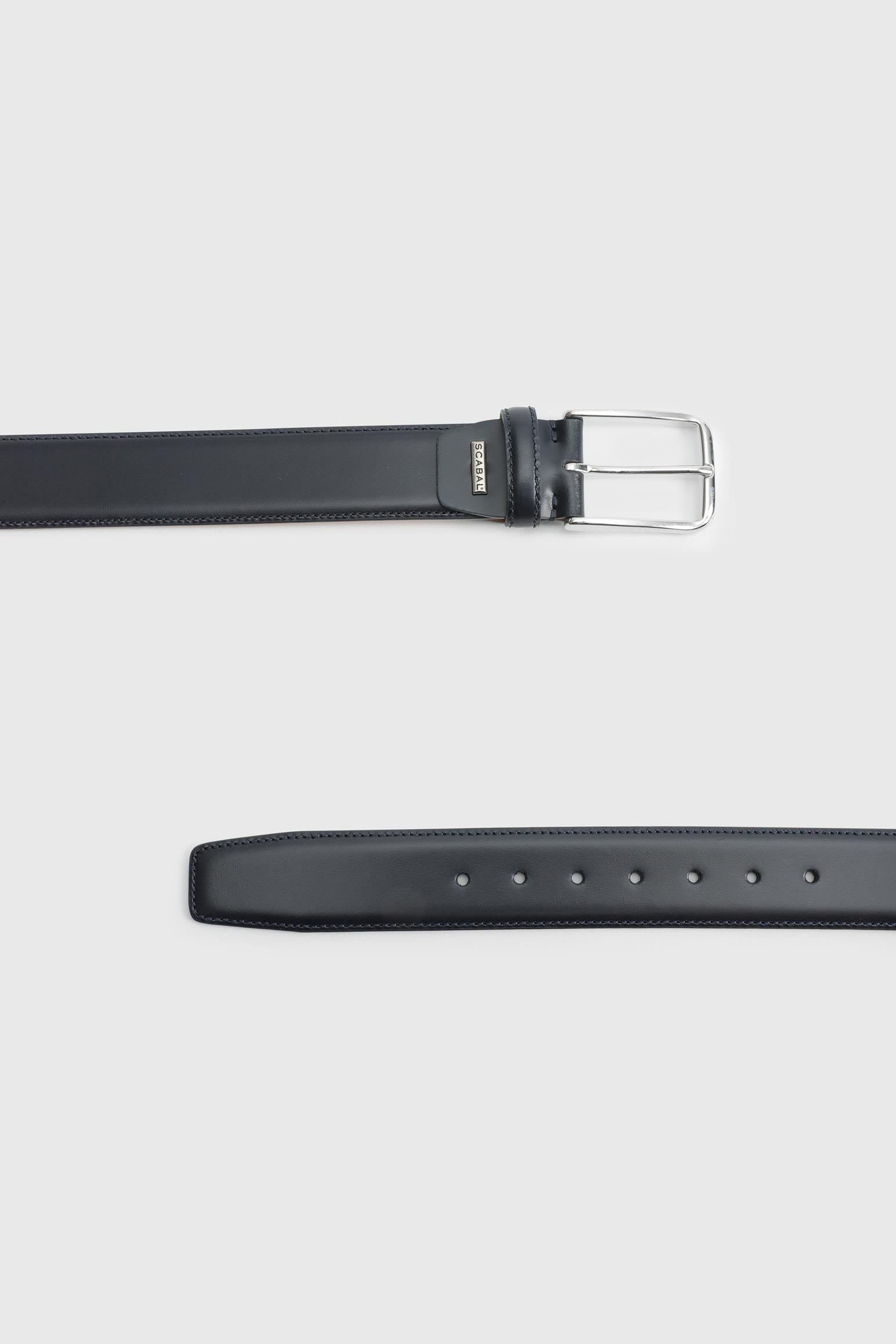 Dark Navy Leather Devonport Belt