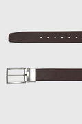 Brown Sidmouth Calfskin Saffiano Reversible Belt