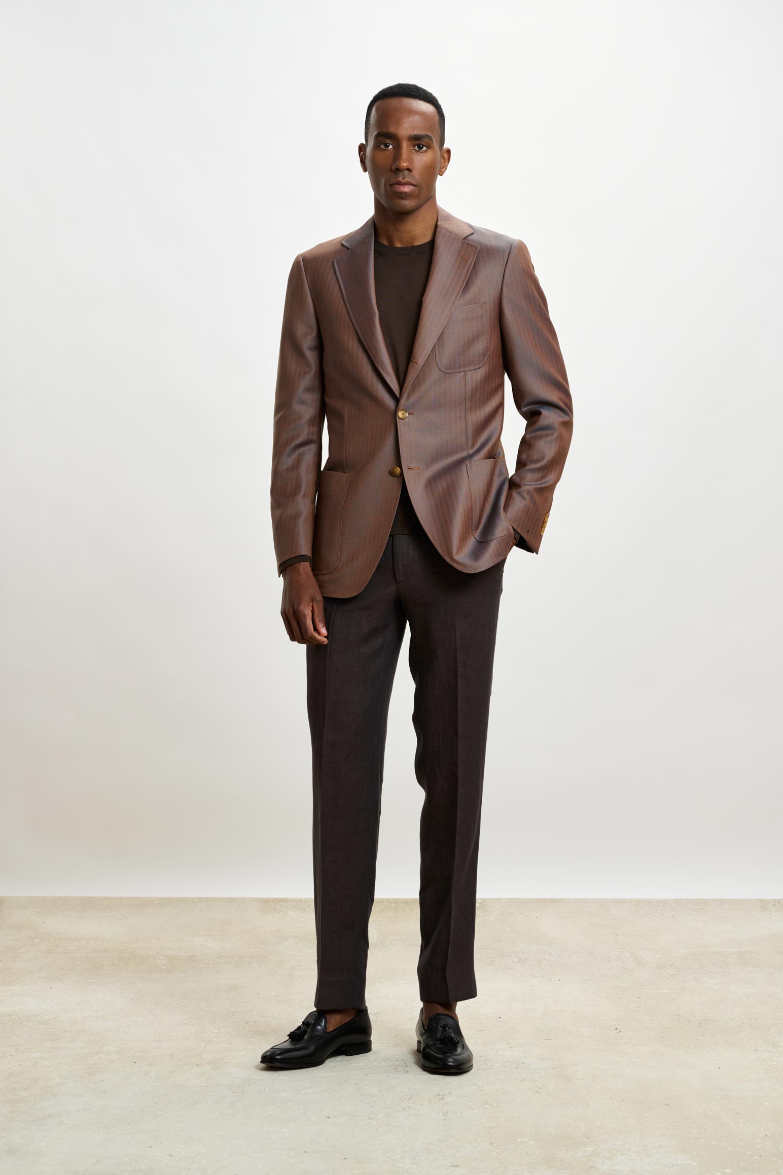 Herringbone Brown Soho Jacket Rhapsody — detail 7