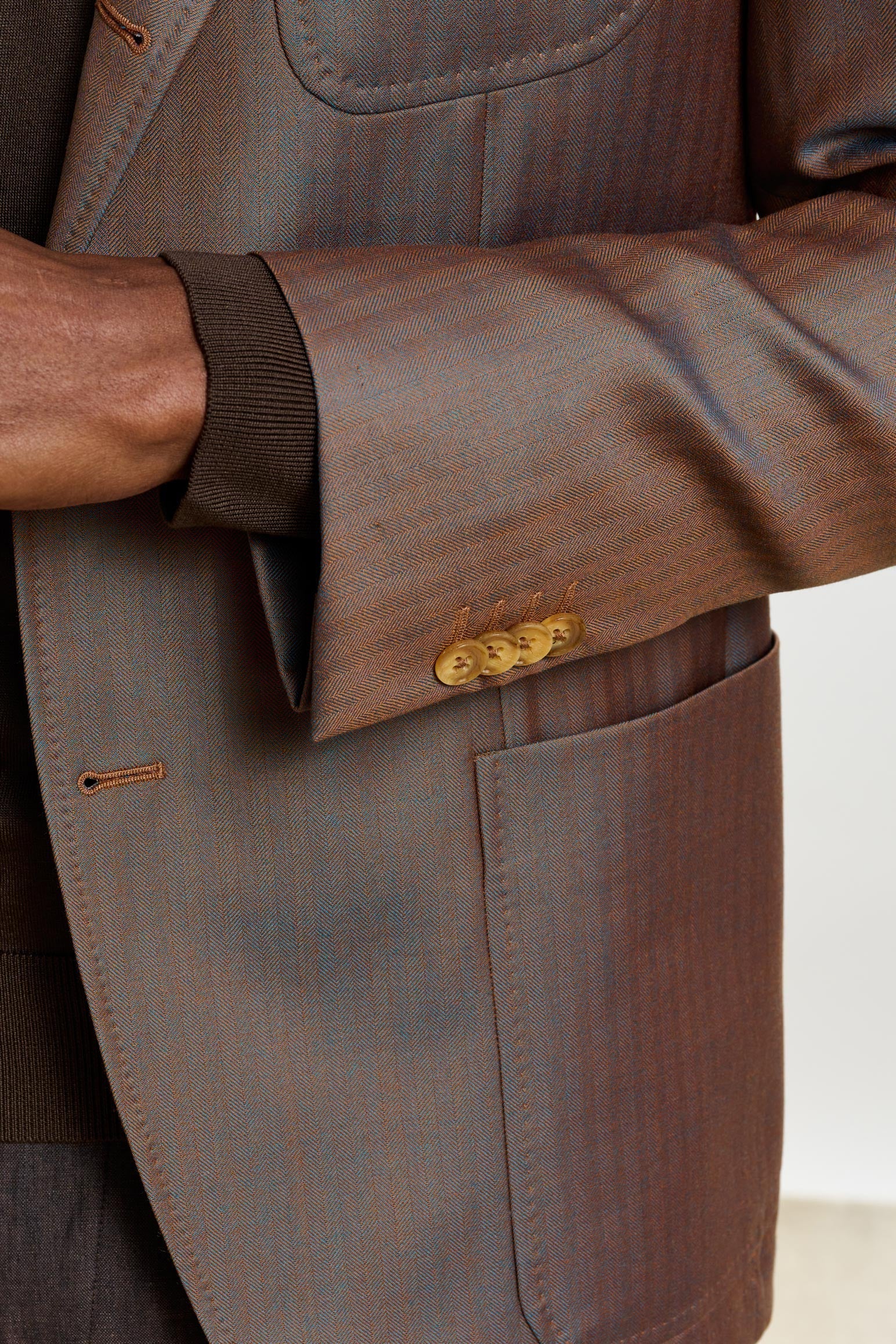 Herringbone Brown Soho Jacket Rhapsody — detail 1