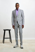 Light Grey & Lila Check Soho Jacket Mosaic