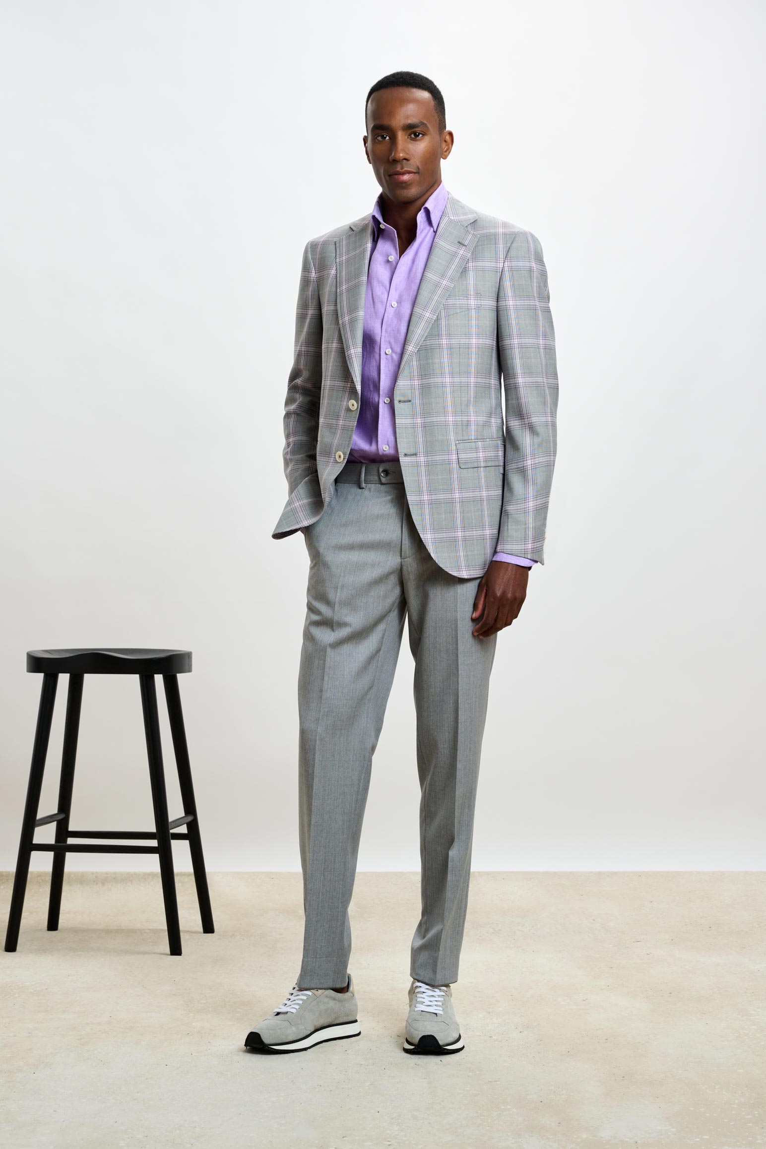 Light Grey & Lila Check Soho Jacket Mosaic — detail 6