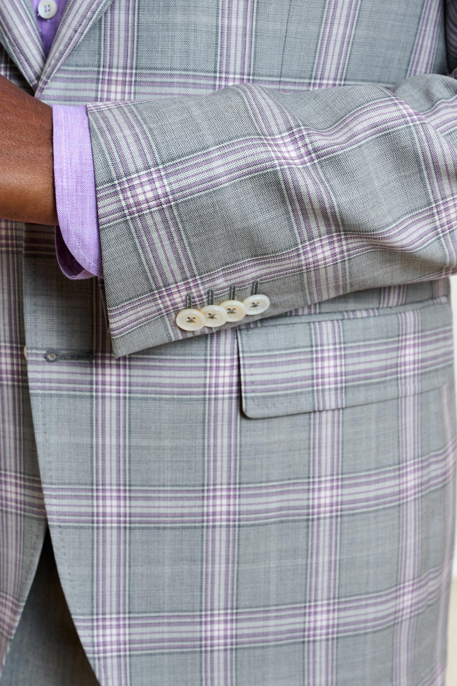 Light Grey & Lila Check Soho Jacket Mosaic — detail 1