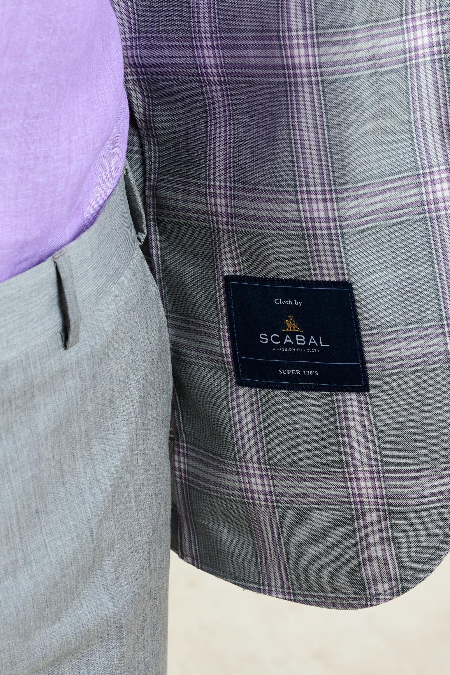 Light Grey & Lila Check Soho Jacket Mosaic — detail 3