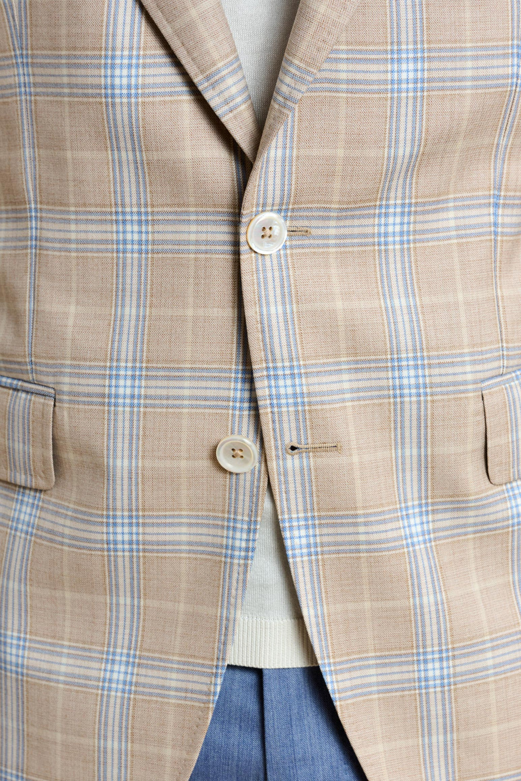 Light Beige & Blue Check Soho Jacket Mosaic — detail 2