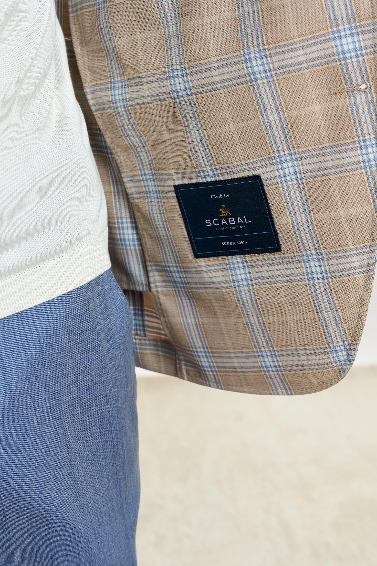 Light Beige & Blue Check Soho Jacket Mosaic — detail 3