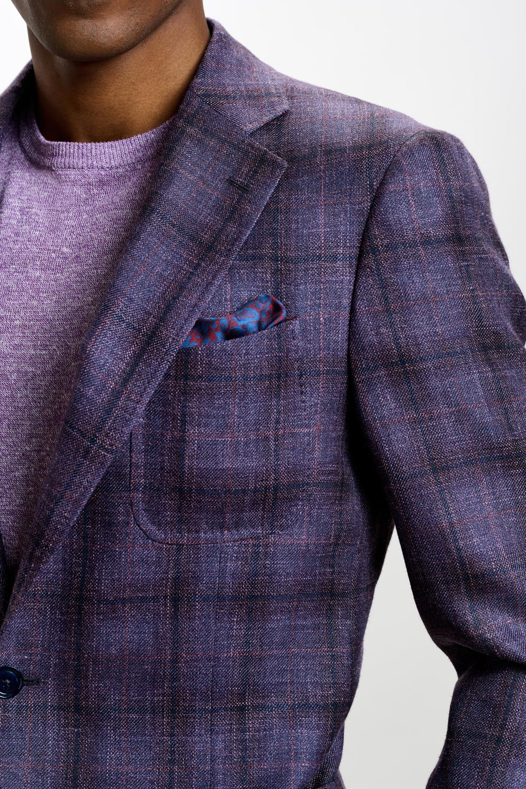 Dark Aubergine Check Soho Jacket Taormina — detail 4