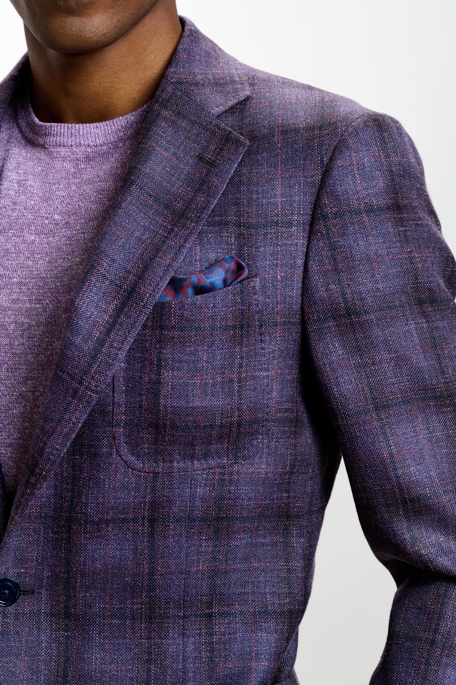 Dark Aubergine Check Soho Jacket Taormina — detail 4