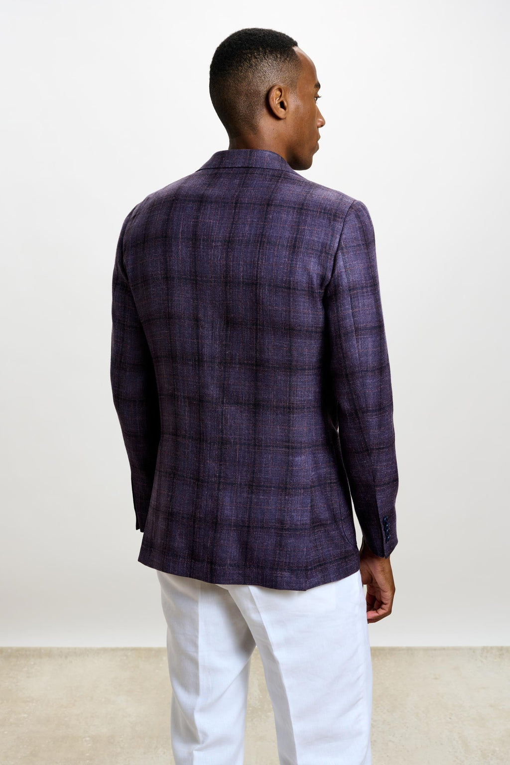 Dark Aubergine Check Soho Jacket Taormina — detail 7