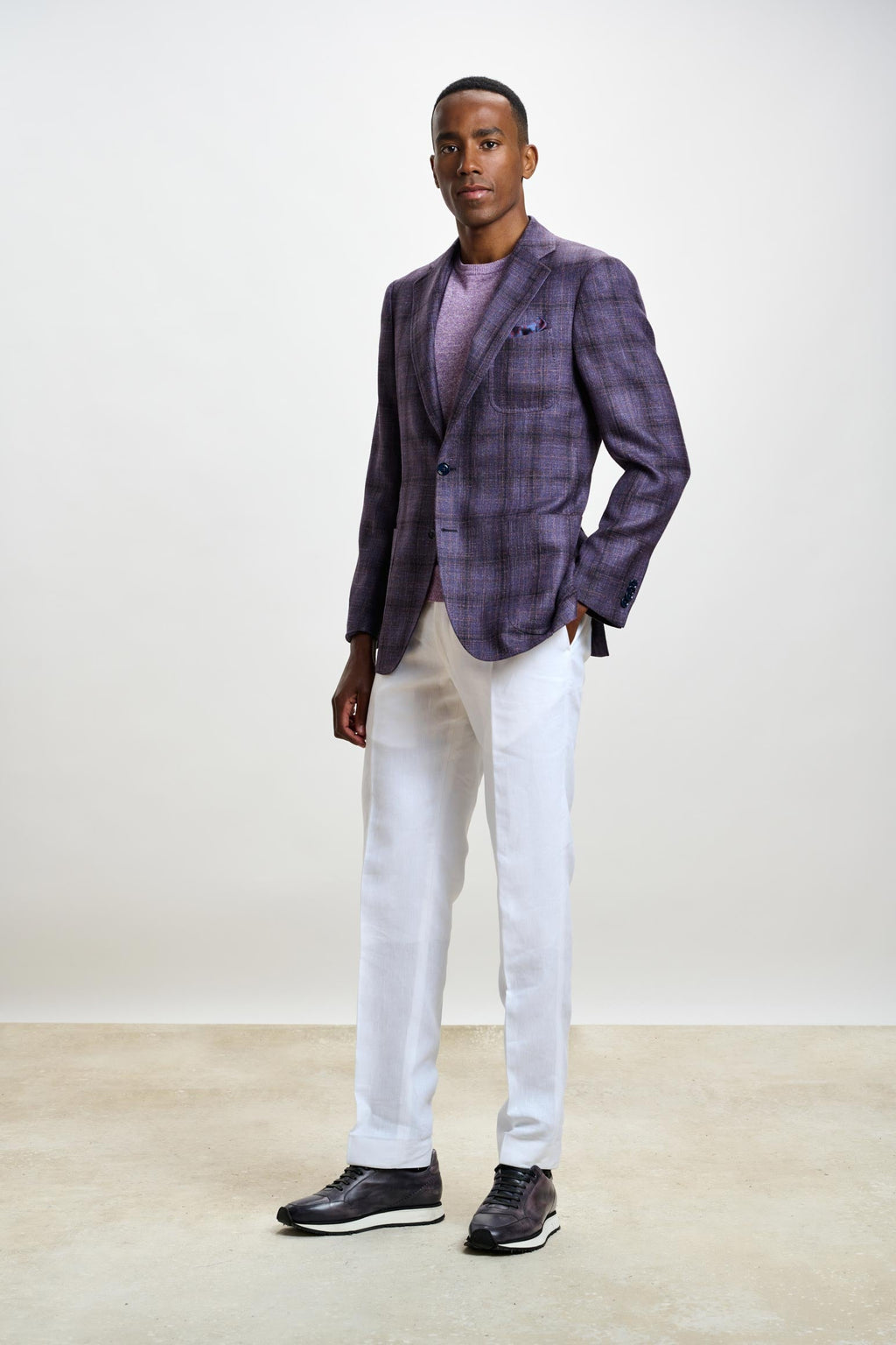 Dark Aubergine Check Soho Jacket Taormina — detail 5