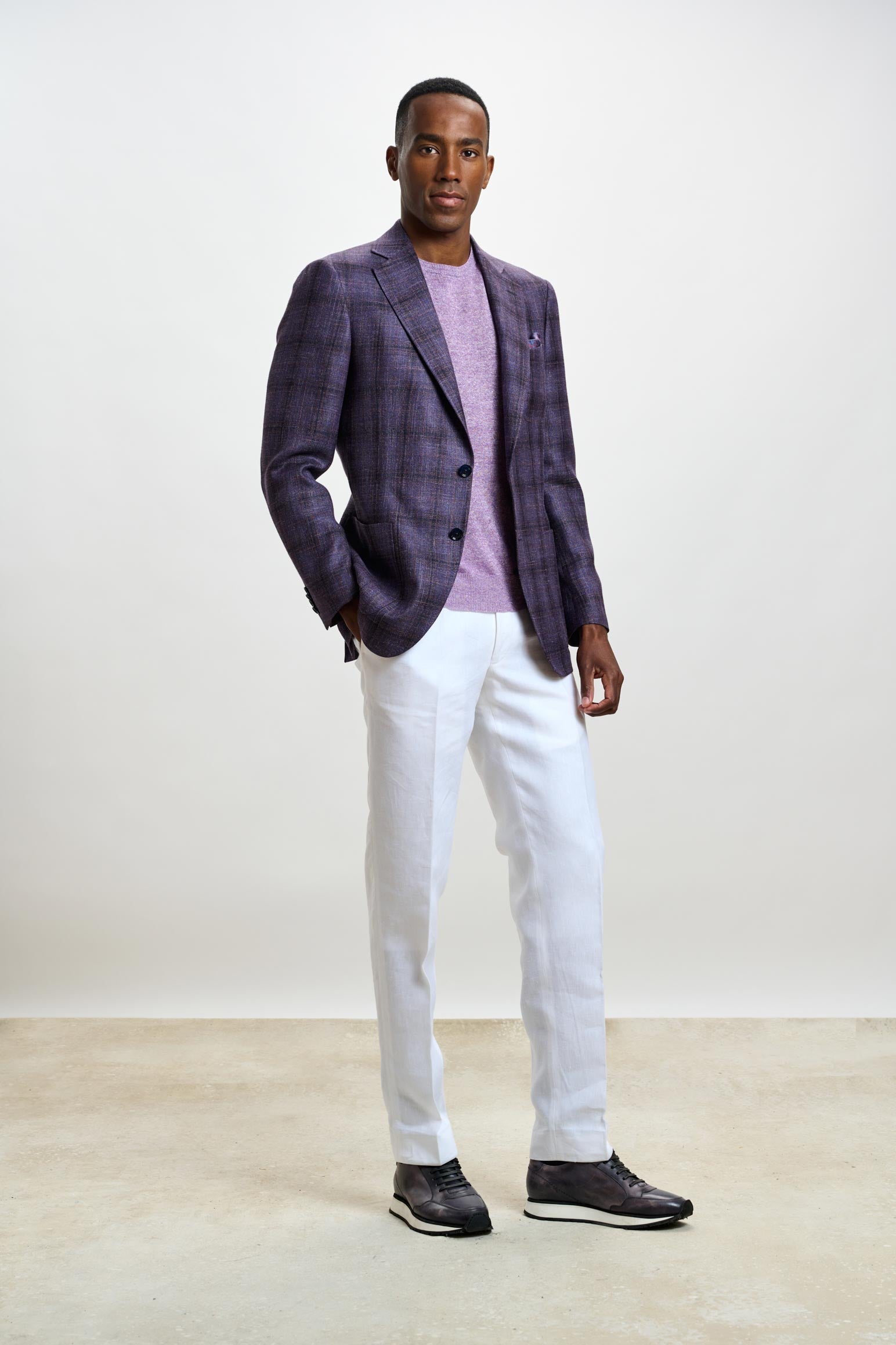Dark Aubergine Check Soho Jacket Taormina — detail 6