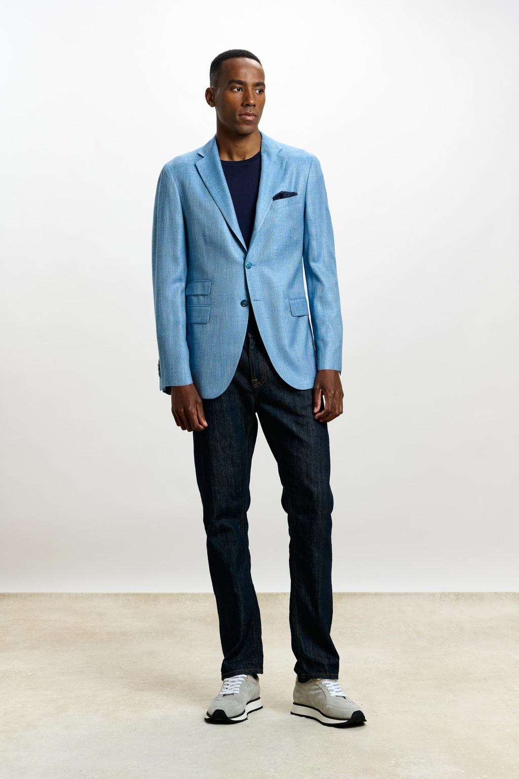 Plain Light Blue Kenton Jacket Taormina — detail 6