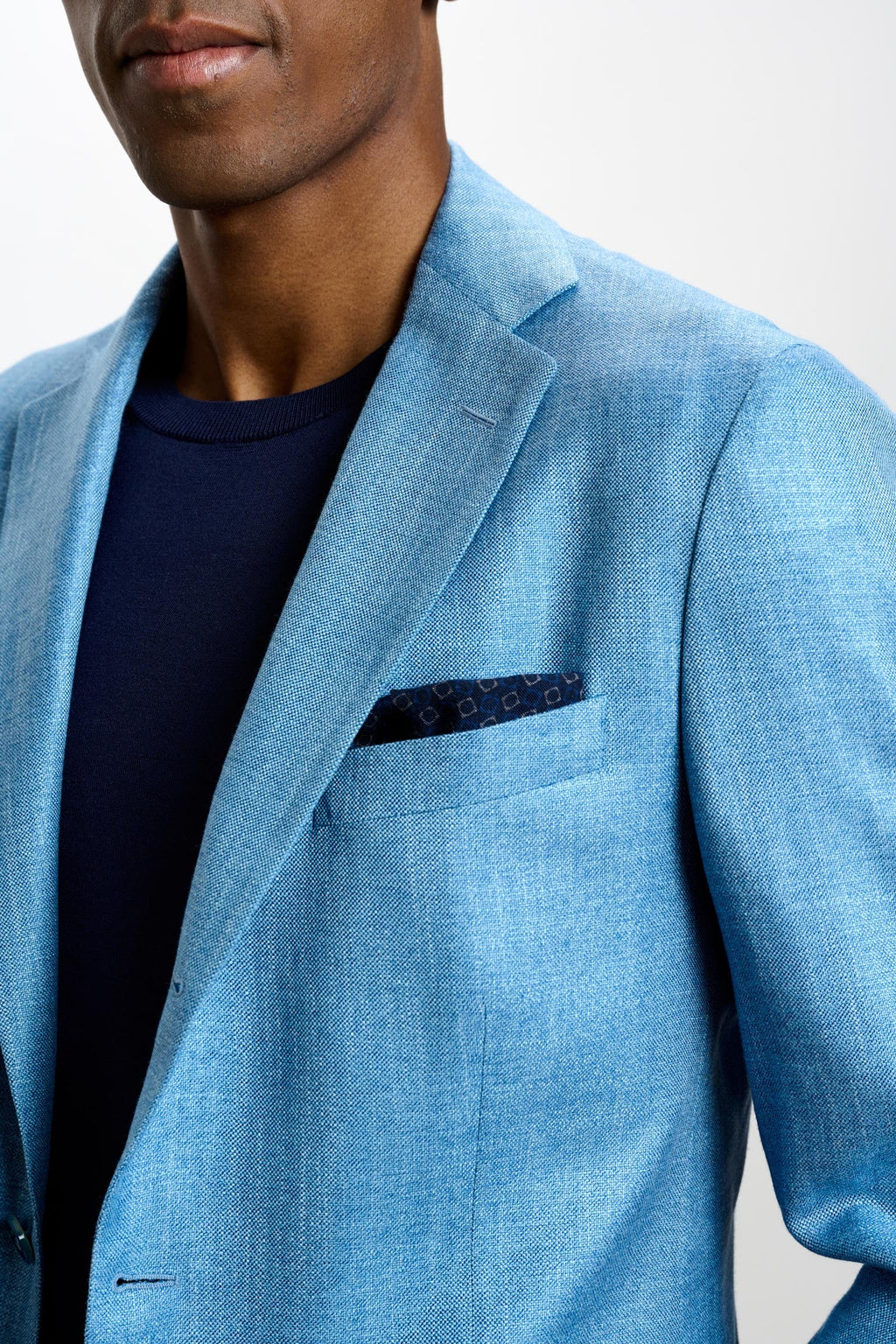 Plain Light Blue Kenton Jacket Taormina — detail 5