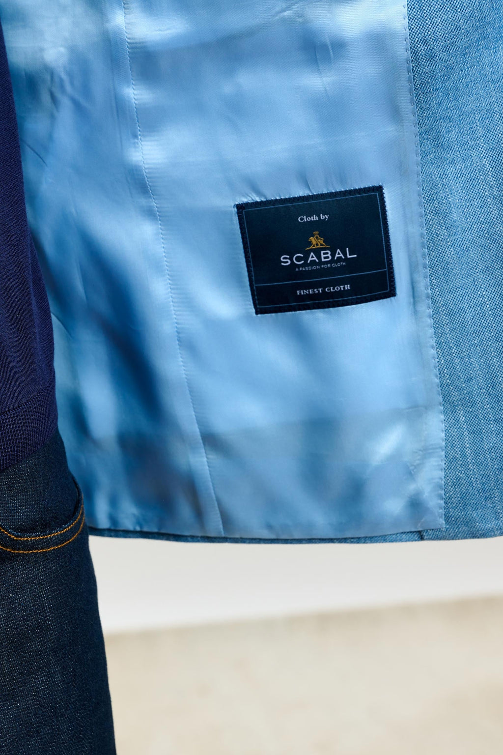 Plain Light Blue Kenton Jacket Taormina — detail 3