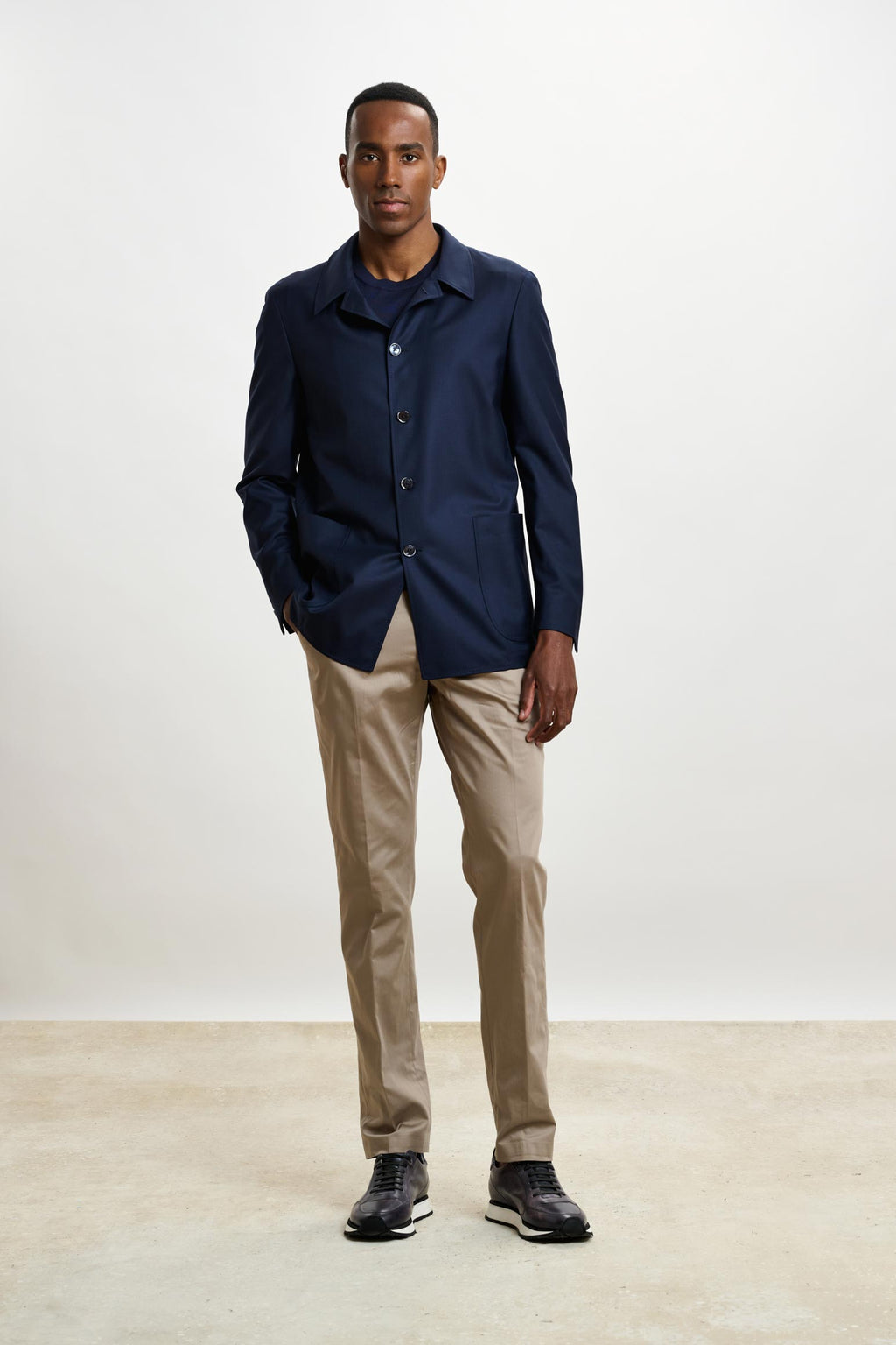 Navy Chelsea Eton Shirt Jacket — detail 5