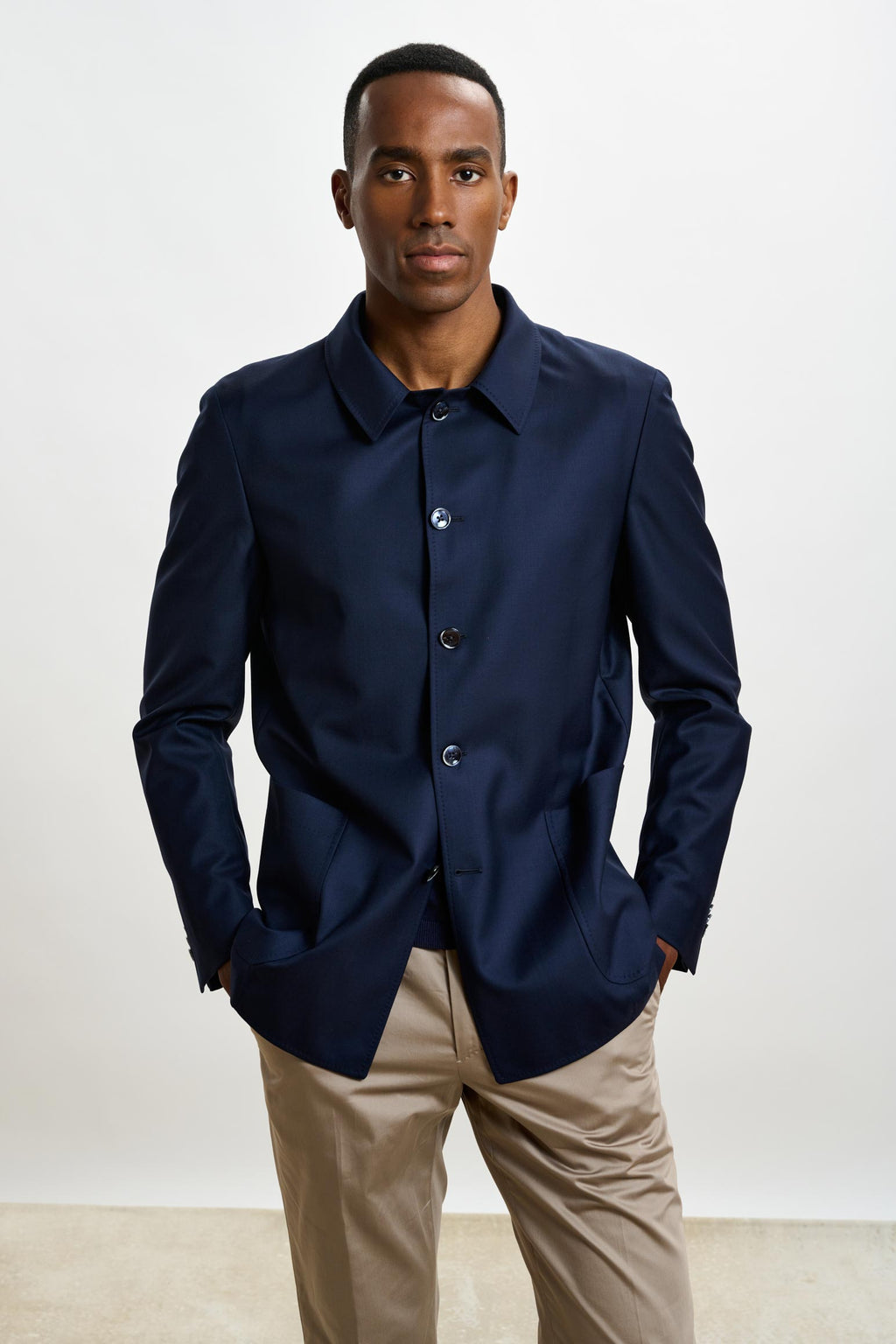 Navy Chelsea Eton Shirt Jacket — detail 6