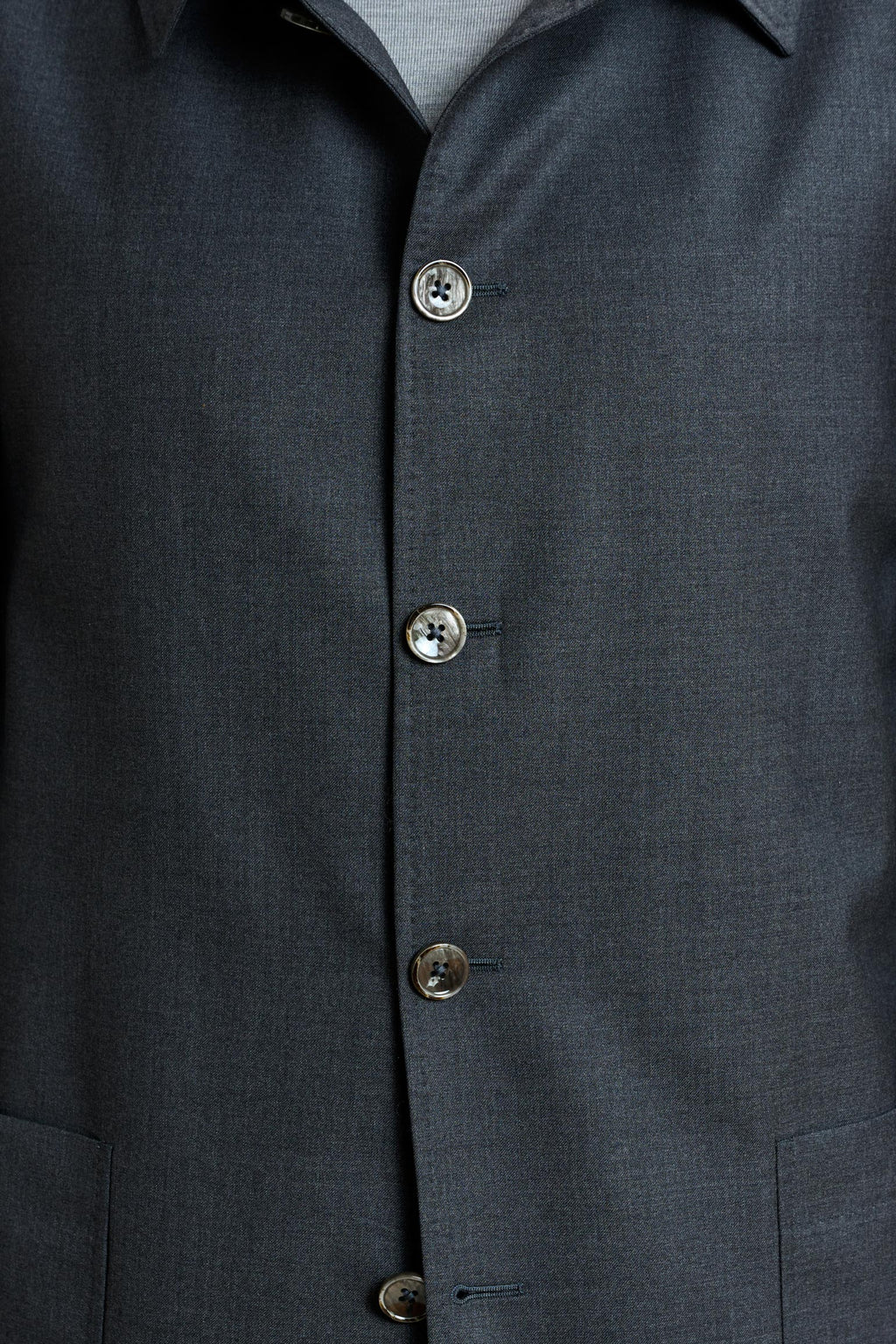 Grey Chelsea Eton Shirt Jacket — detail 2