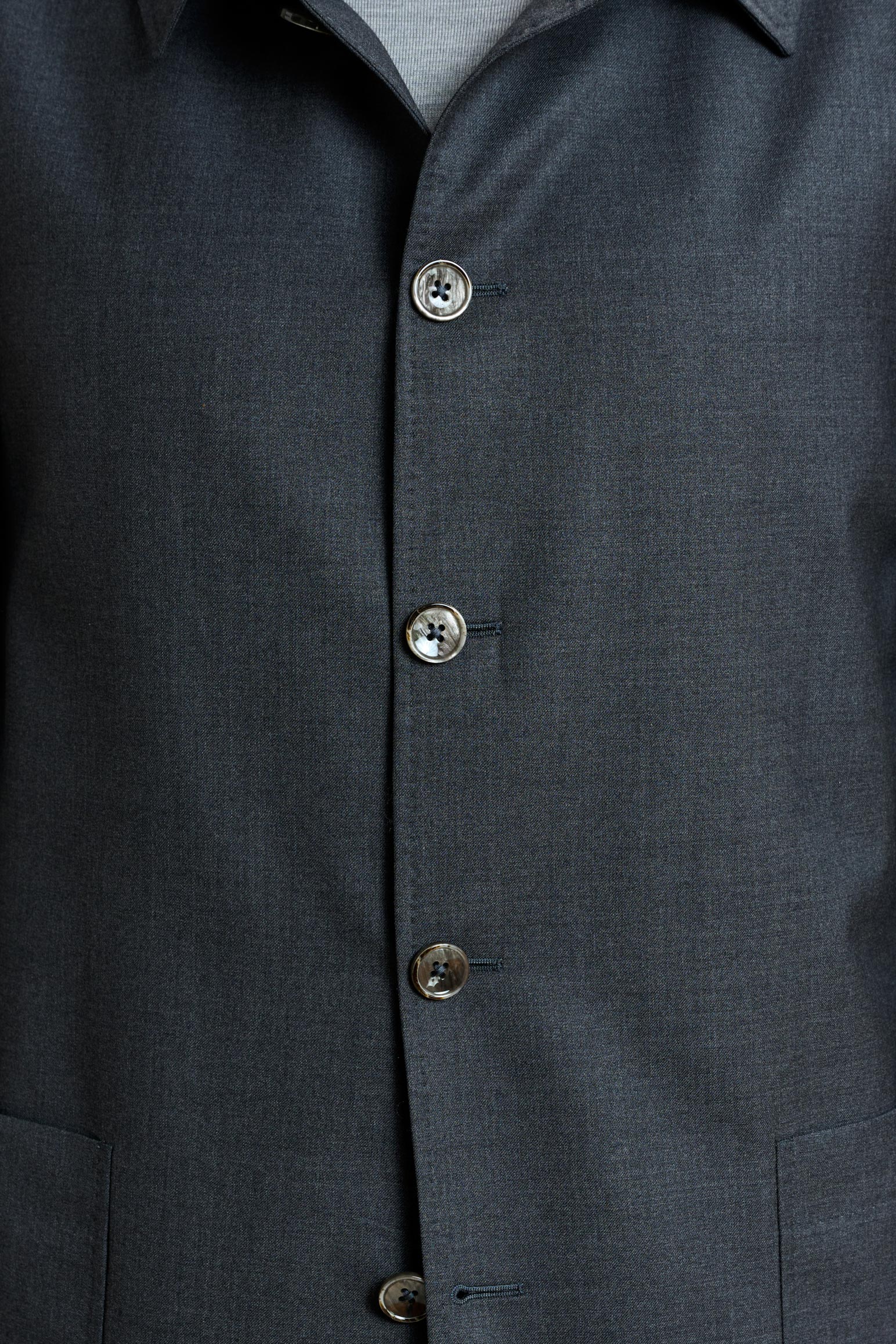 Grey Chelsea Eton Shirt Jacket — detail 2