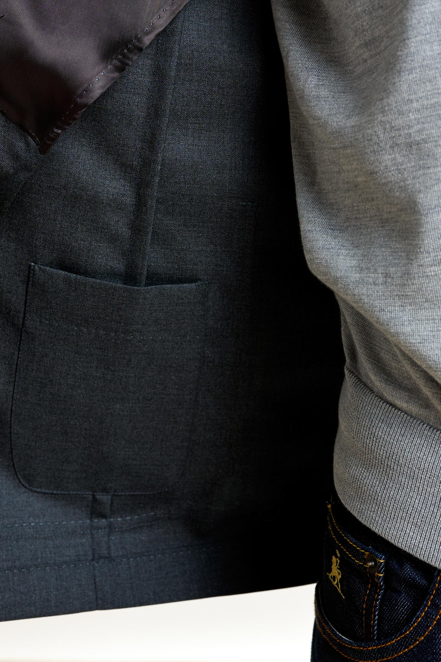 Grey Chelsea Eton Shirt Jacket — detail 4