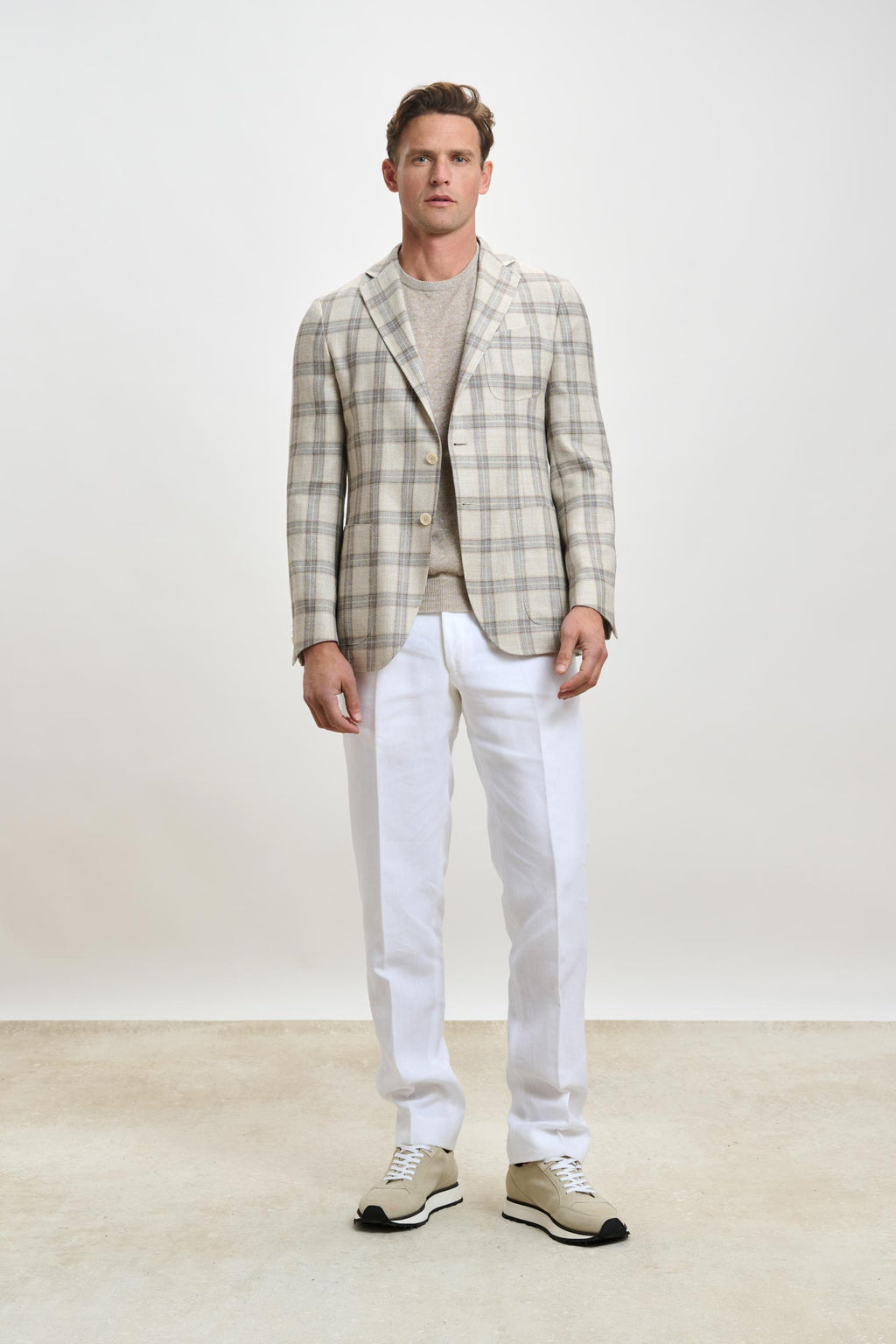 Light Beige Check Kenton Jacket Taormina — detail 4