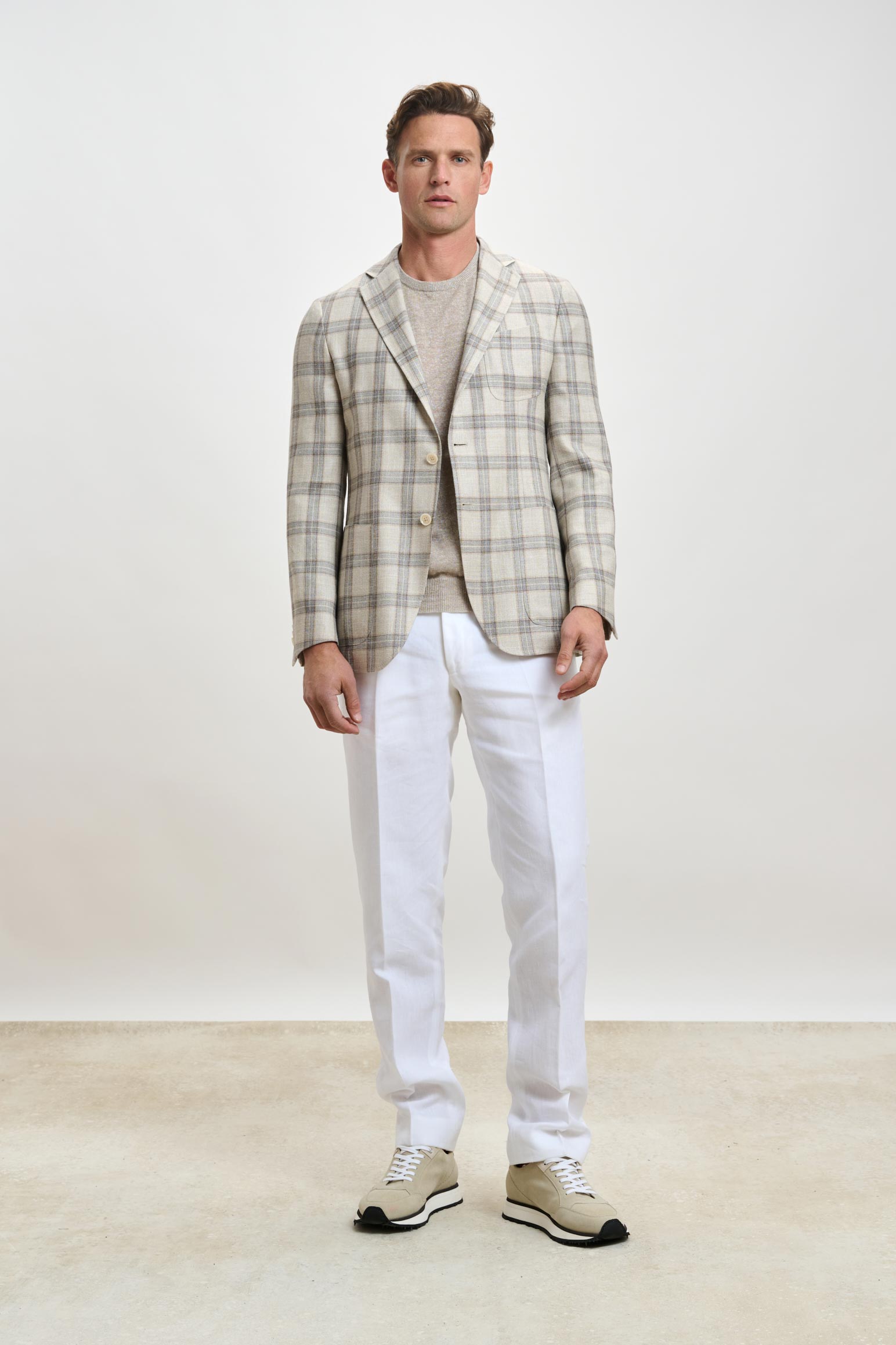 Light Beige Check Kenton Jacket Taormina — detail 4
