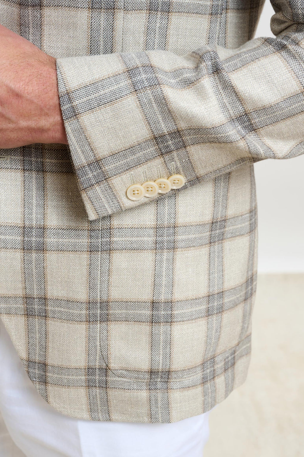 Light Beige Check Kenton Jacket Taormina — detail 1