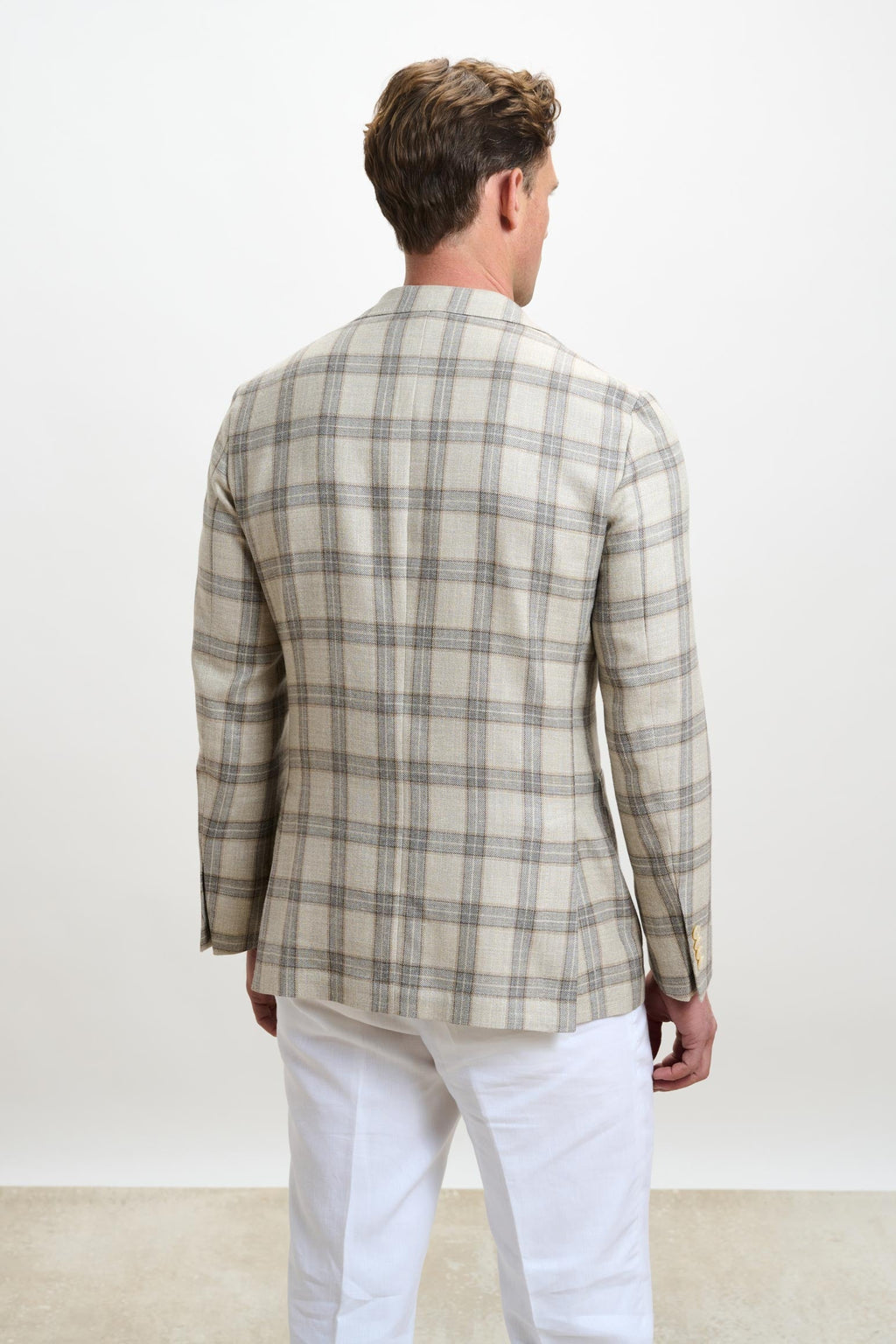 Light Beige Check Kenton Jacket Taormina — detail 6