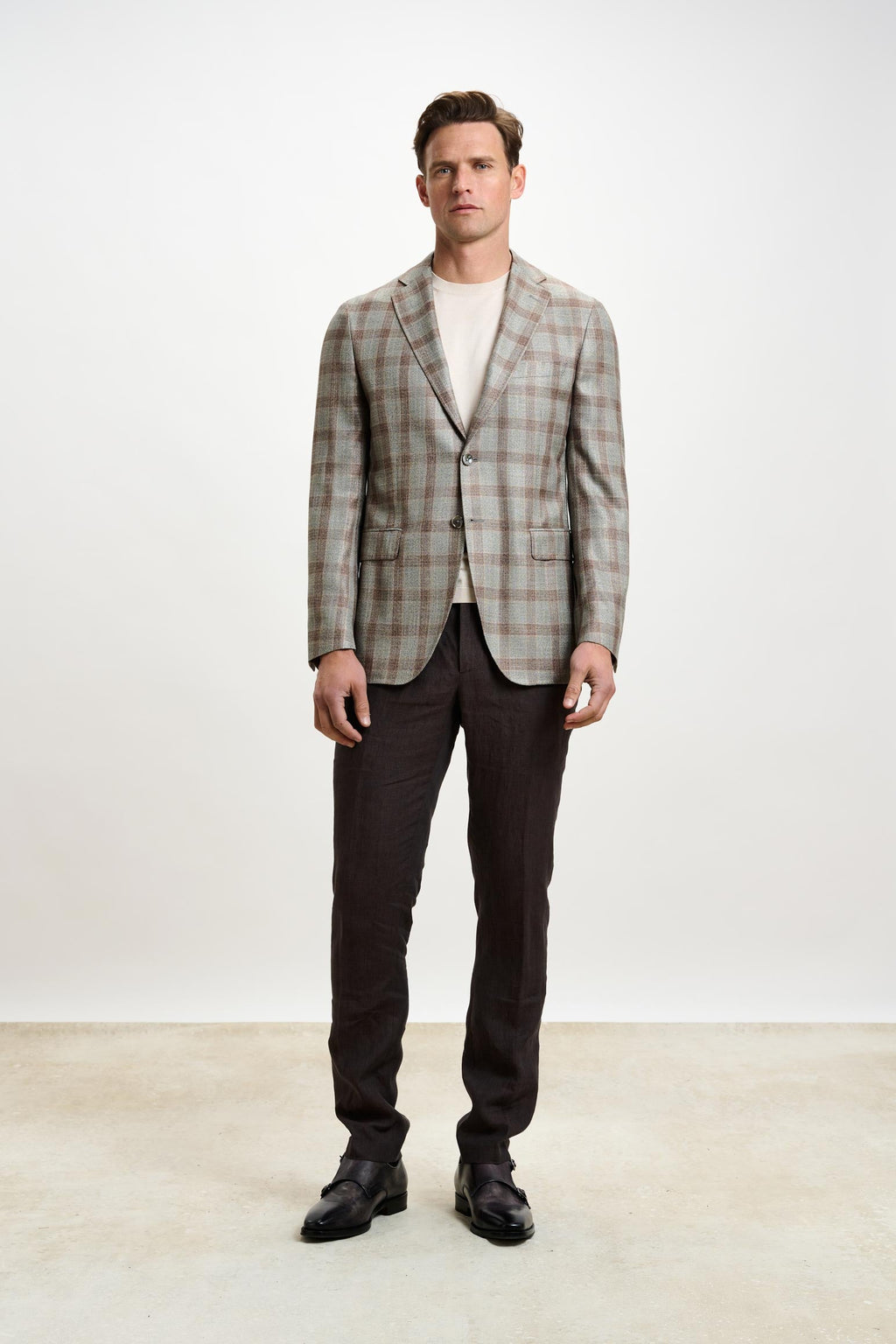 Base Grey & Brown Check Kenton Jacket Taormina — detail 3