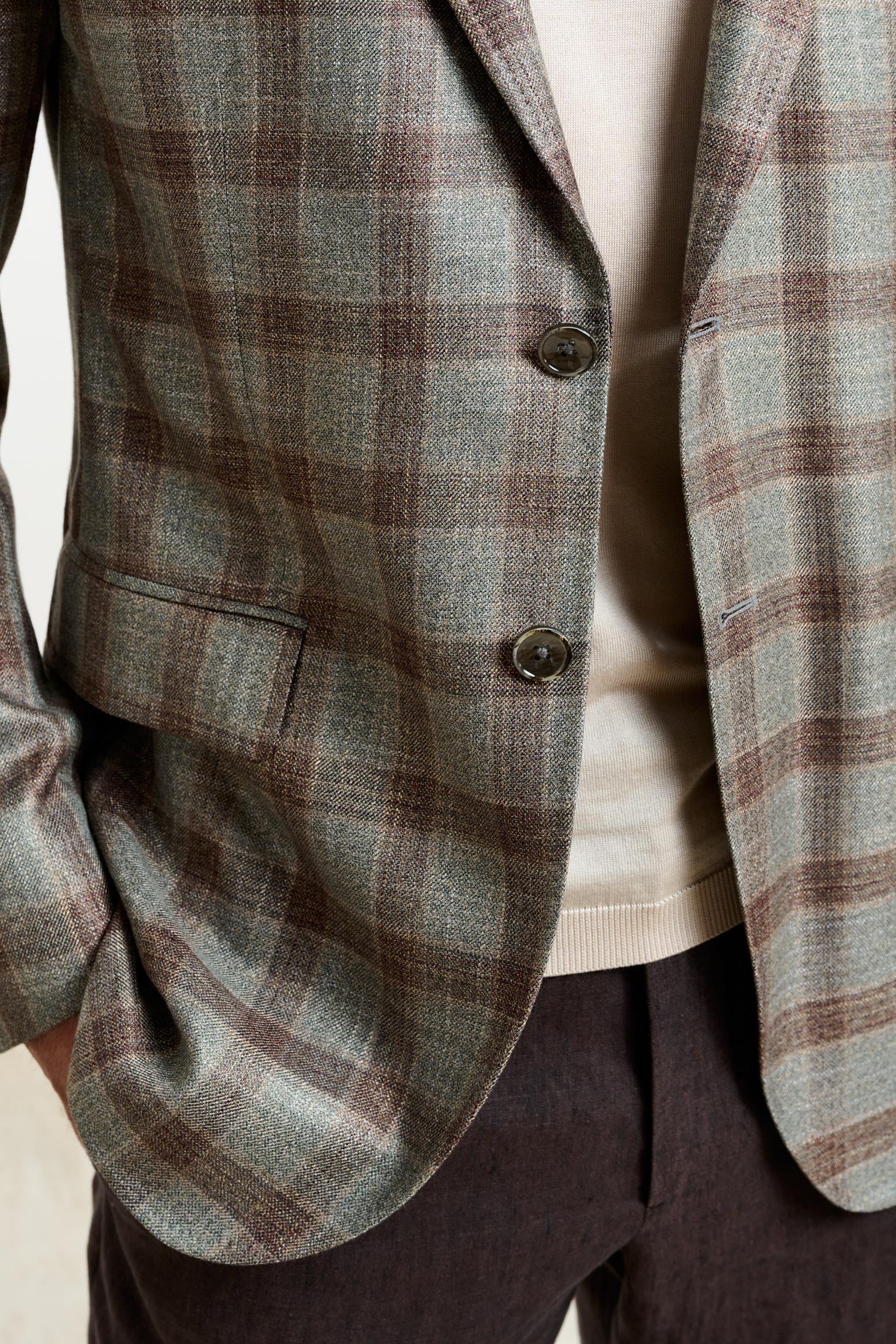 Base Grey & Brown Check Kenton Jacket Taormina — detail 1