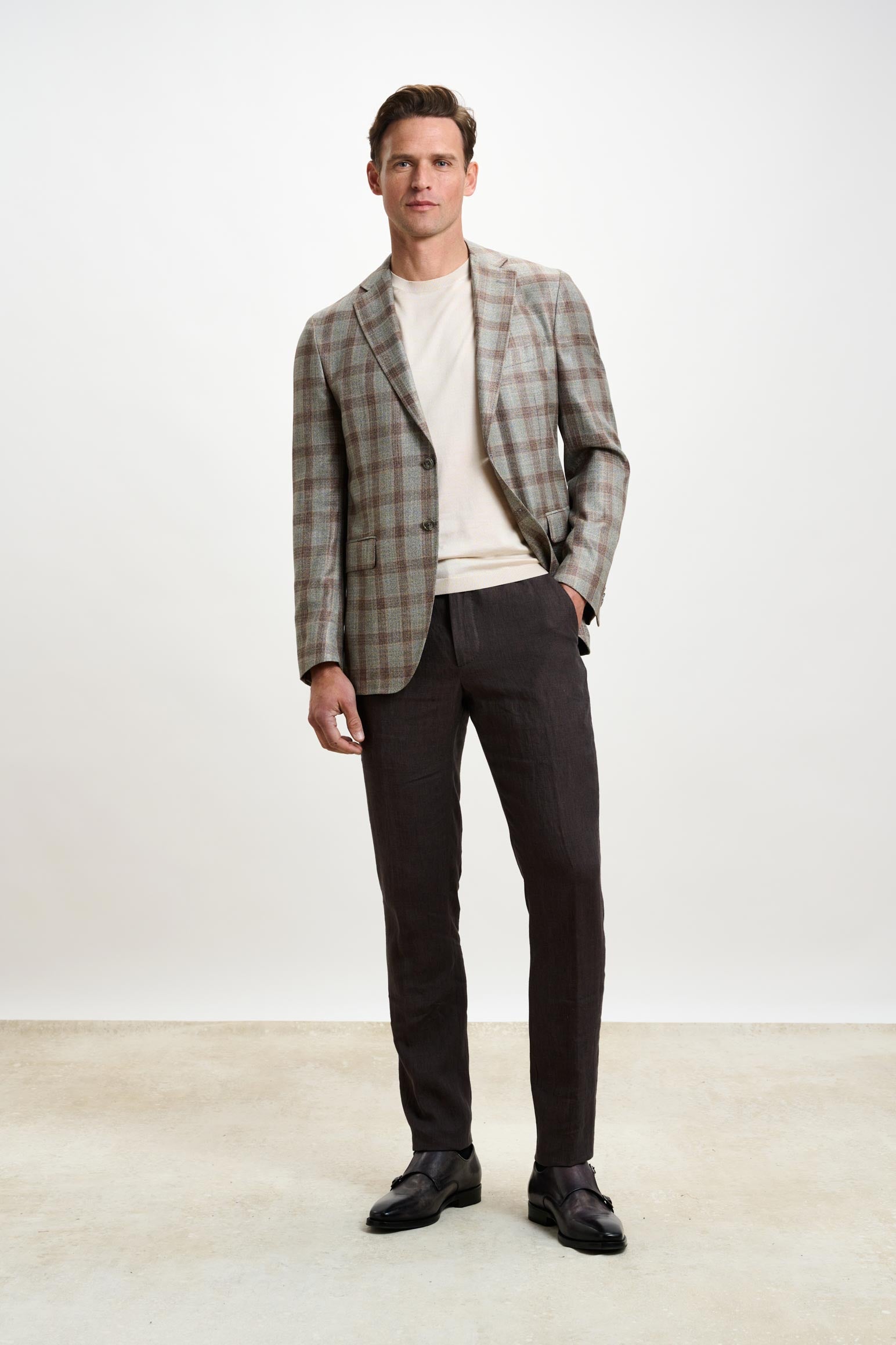 Base Grey & Brown Check Kenton Jacket Taormina — detail 6