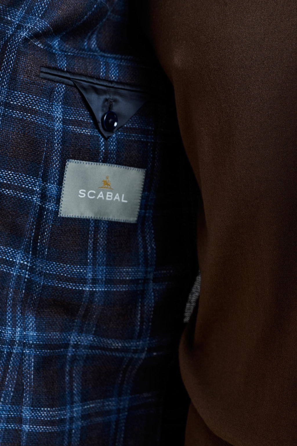 Dark Brown & Blue Check Kenton Jacket Taormina — detail 2