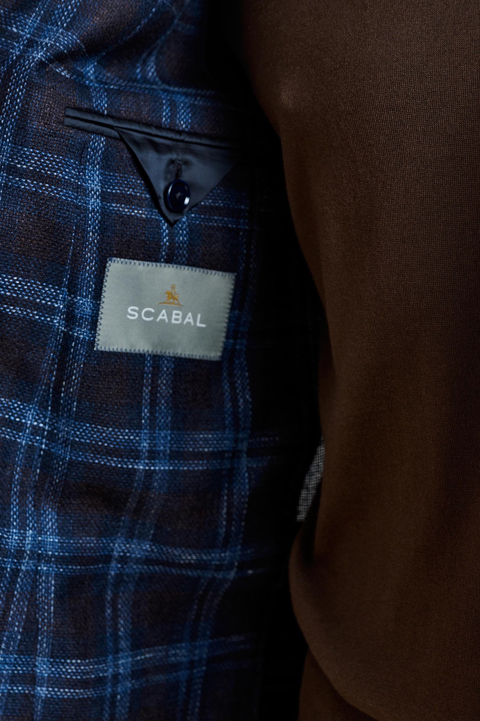 Dark Brown & Blue Check Kenton Jacket Taormina — detail 2