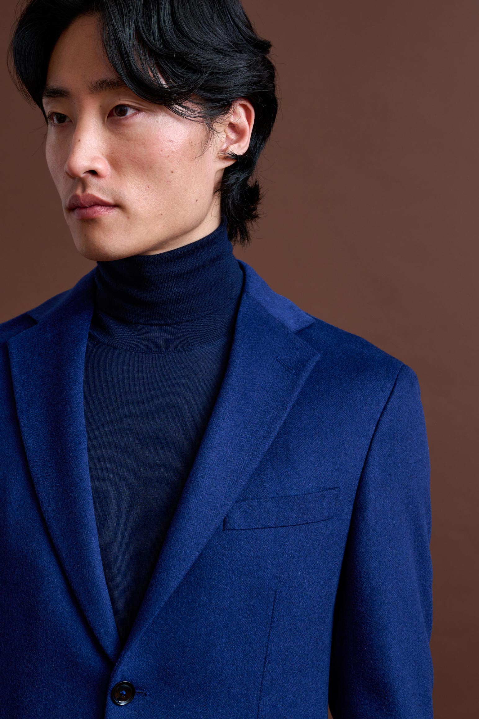 Navy Cashmere & Silk Kenton Jacket Beverly Hills — detail 5