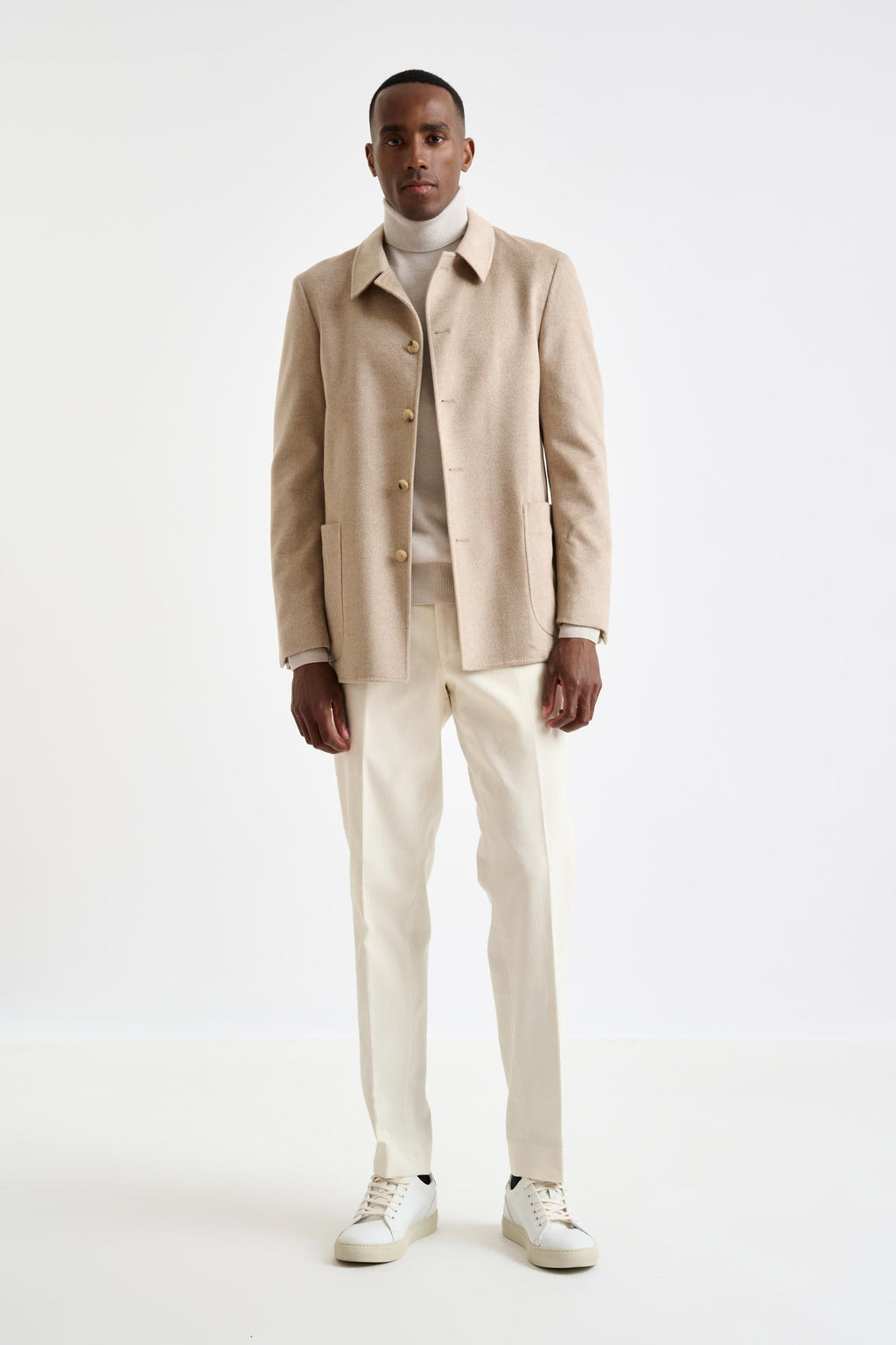 Brown 100% Cashmere Chelsea Shirt Jacket Zeus — detail 3