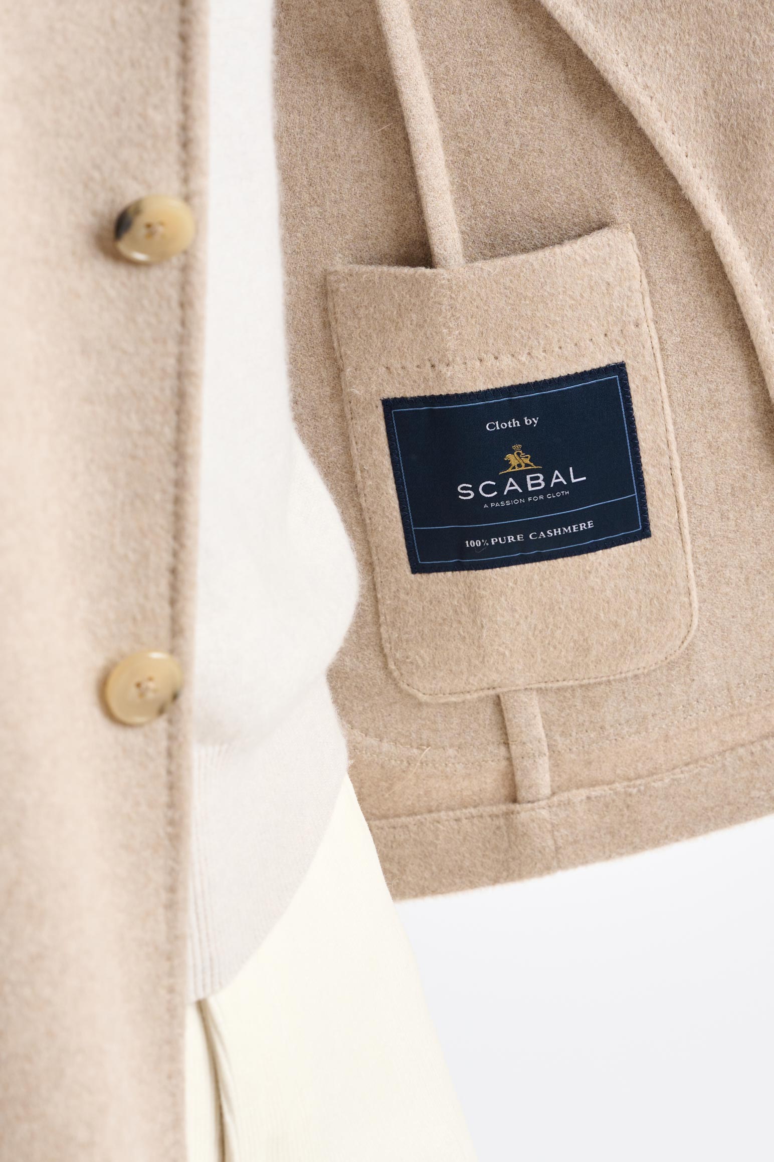 Brown 100% Cashmere Chelsea Shirt Jacket Zeus — detail 2