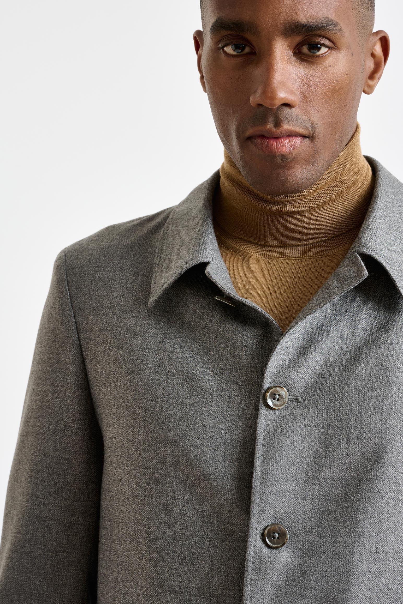 Mid-Grey Wool Chelsea Shirt Jacket Harmony — detail 3