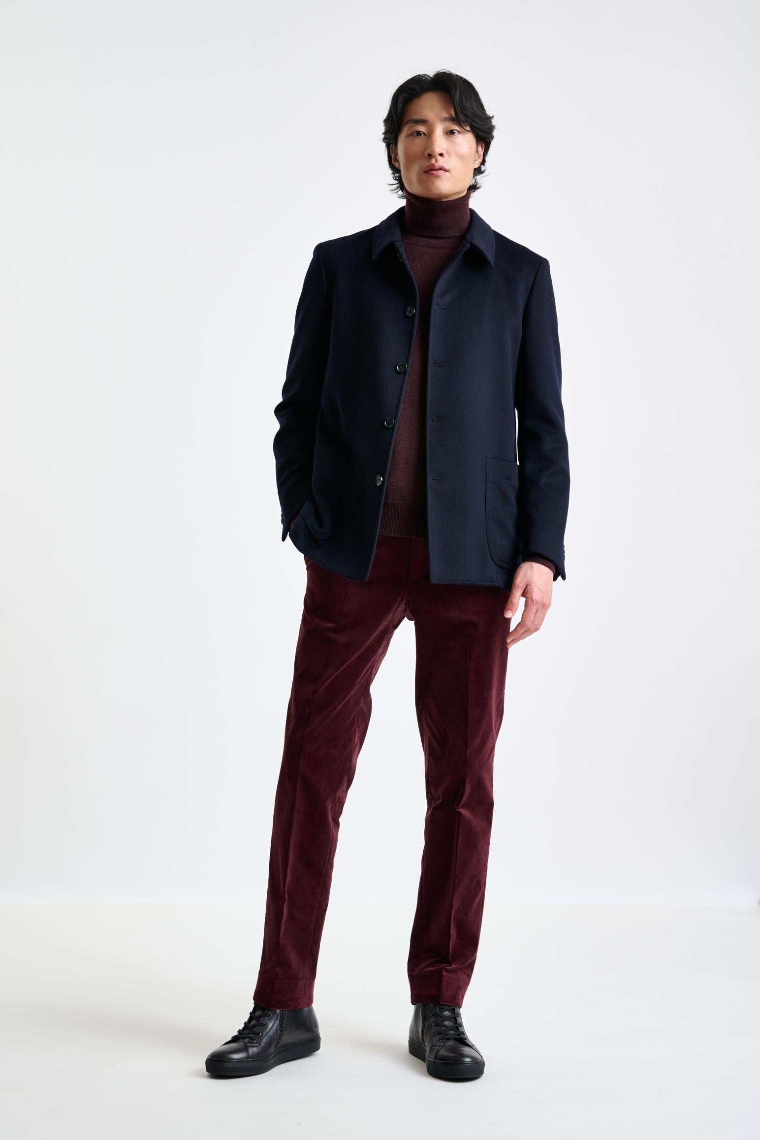 Navy Wool Chelsea Shirt Jacket Zeus — detail 2